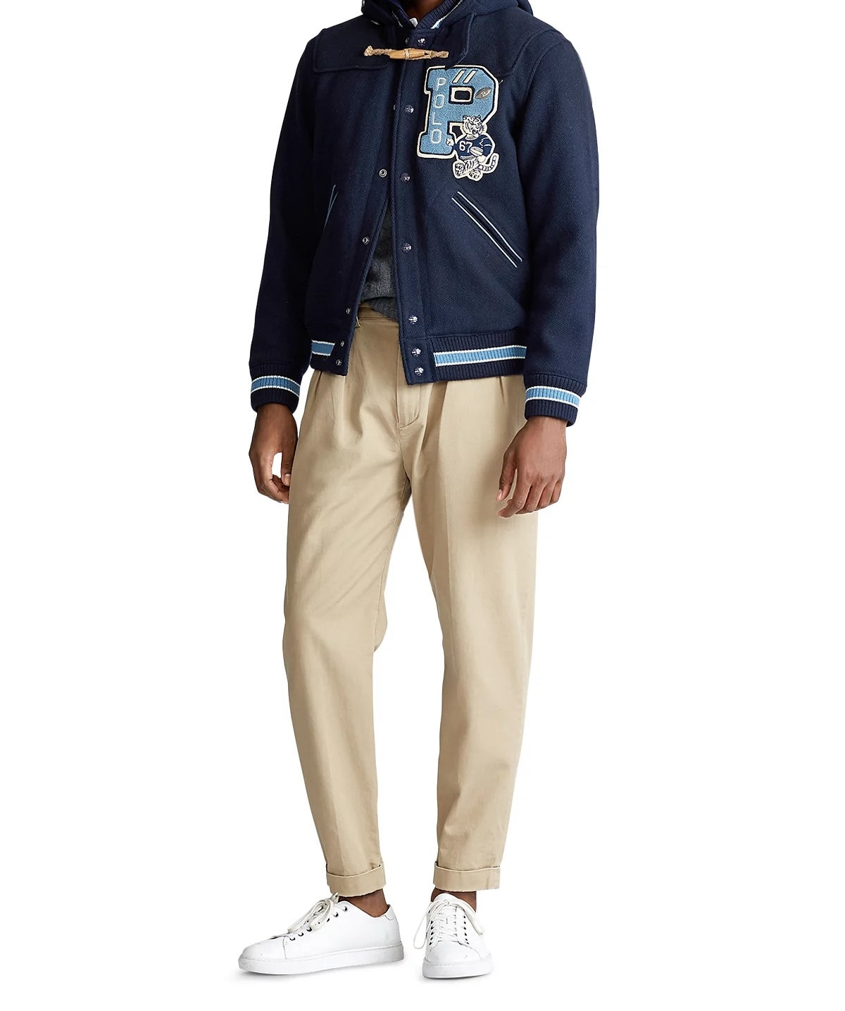 2XL Polo Ralph Lauren Navy BKLYN Tiger Letterman Toggle Varsity Jacket - Flashy Deals Store