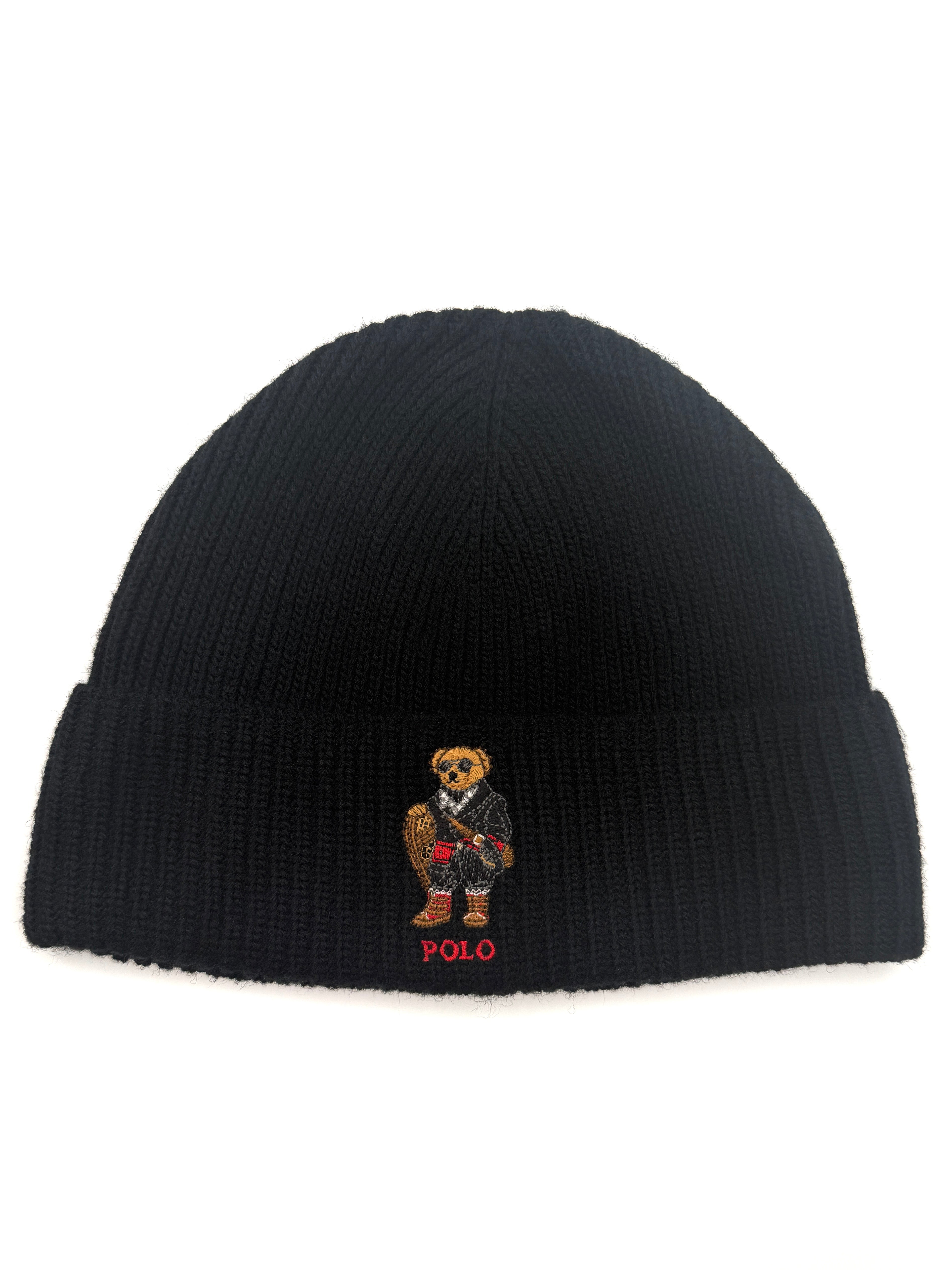 Polo Ralph Lauren Snowshoe Polo Bear Wool blend Beanie Hat - Flashy Deals Store