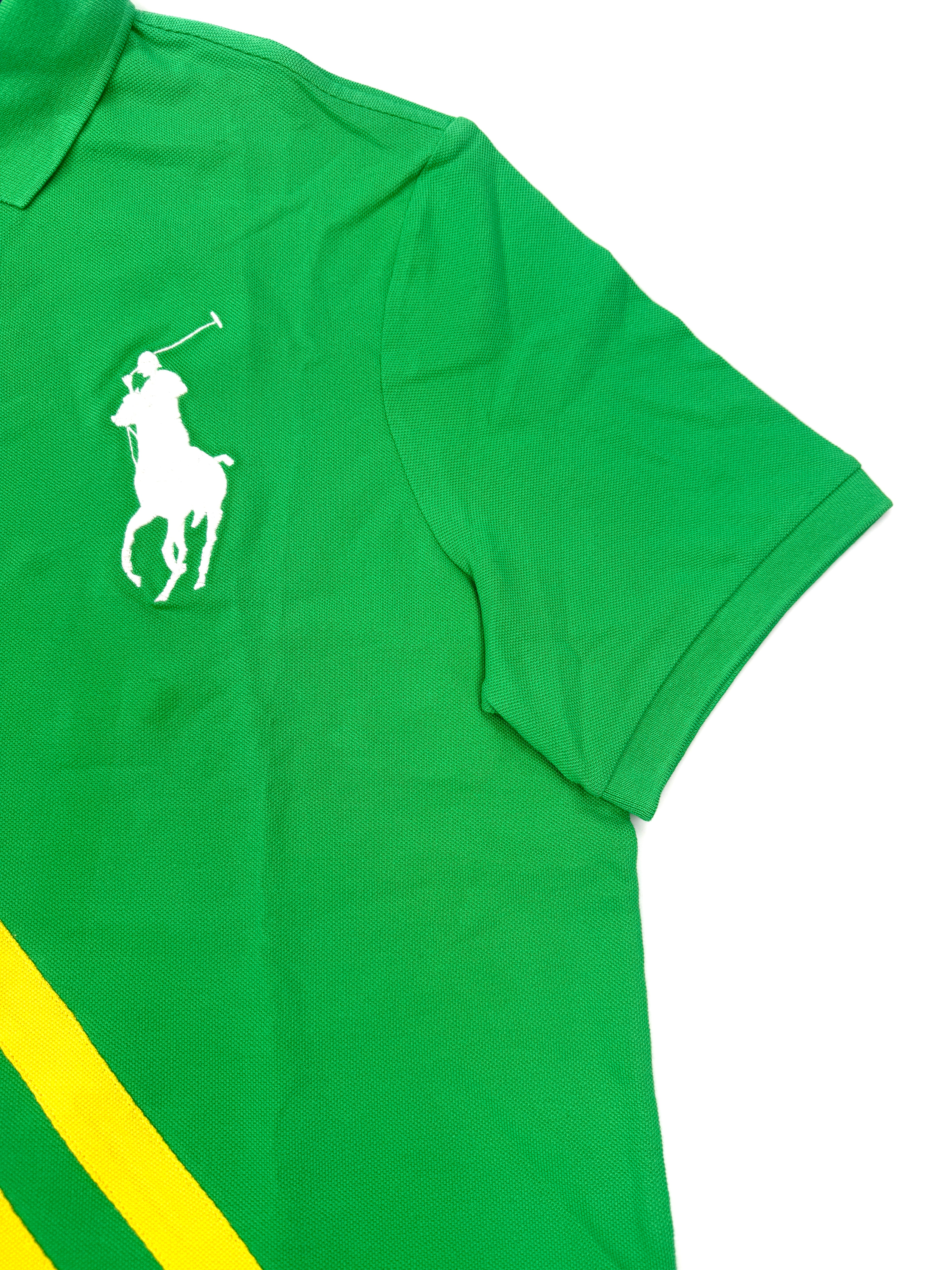 Polo Ralph Lauren Big Pony "SQ" 3 Classic Fit Green Mesh Polo Shirt - Flashy Deals Store