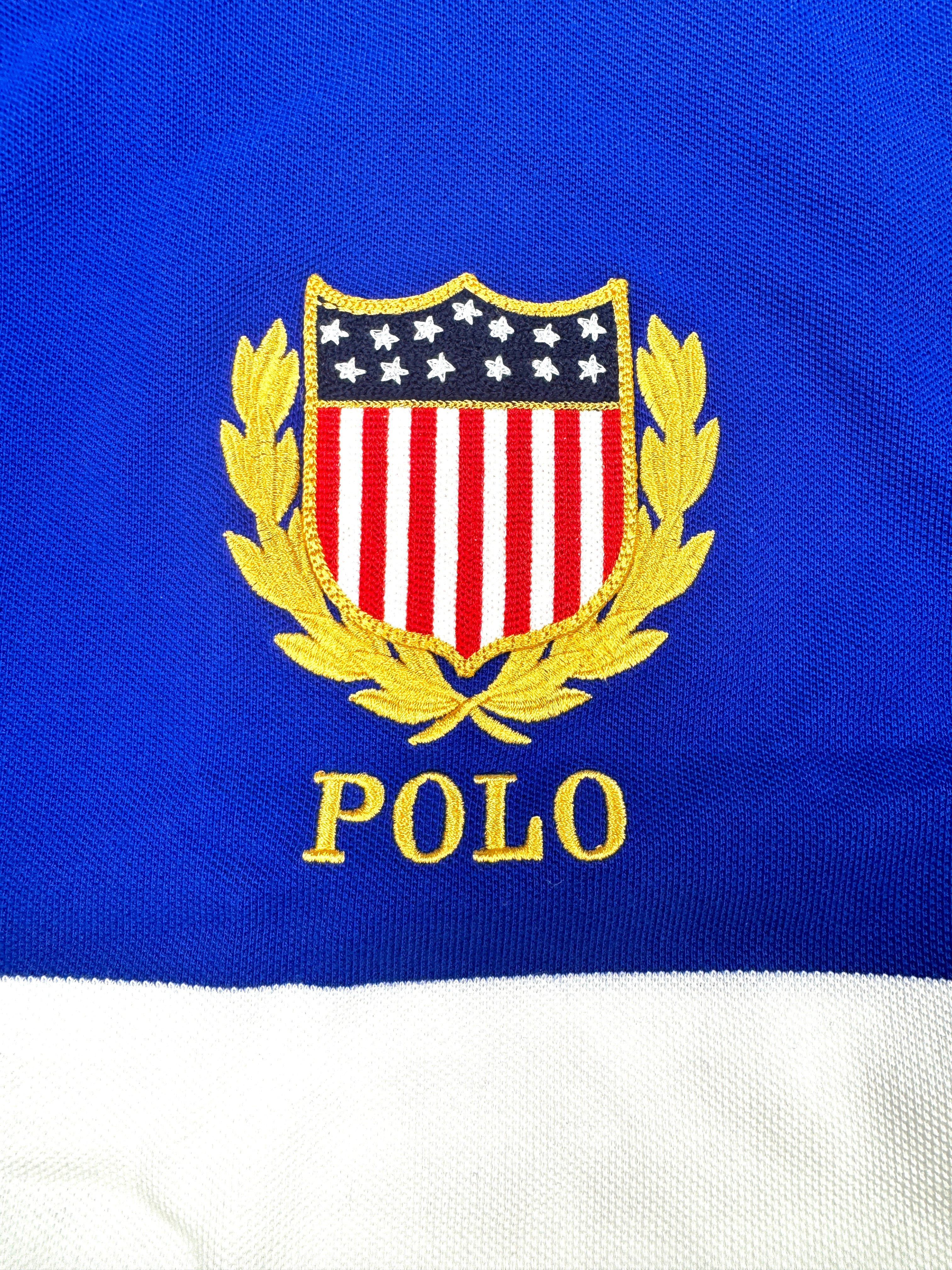 2XL Polo Ralph Lauren Classic Fit Shield Rugby Royal Multi Mesh Polo Shirt - Flashy Deals Store