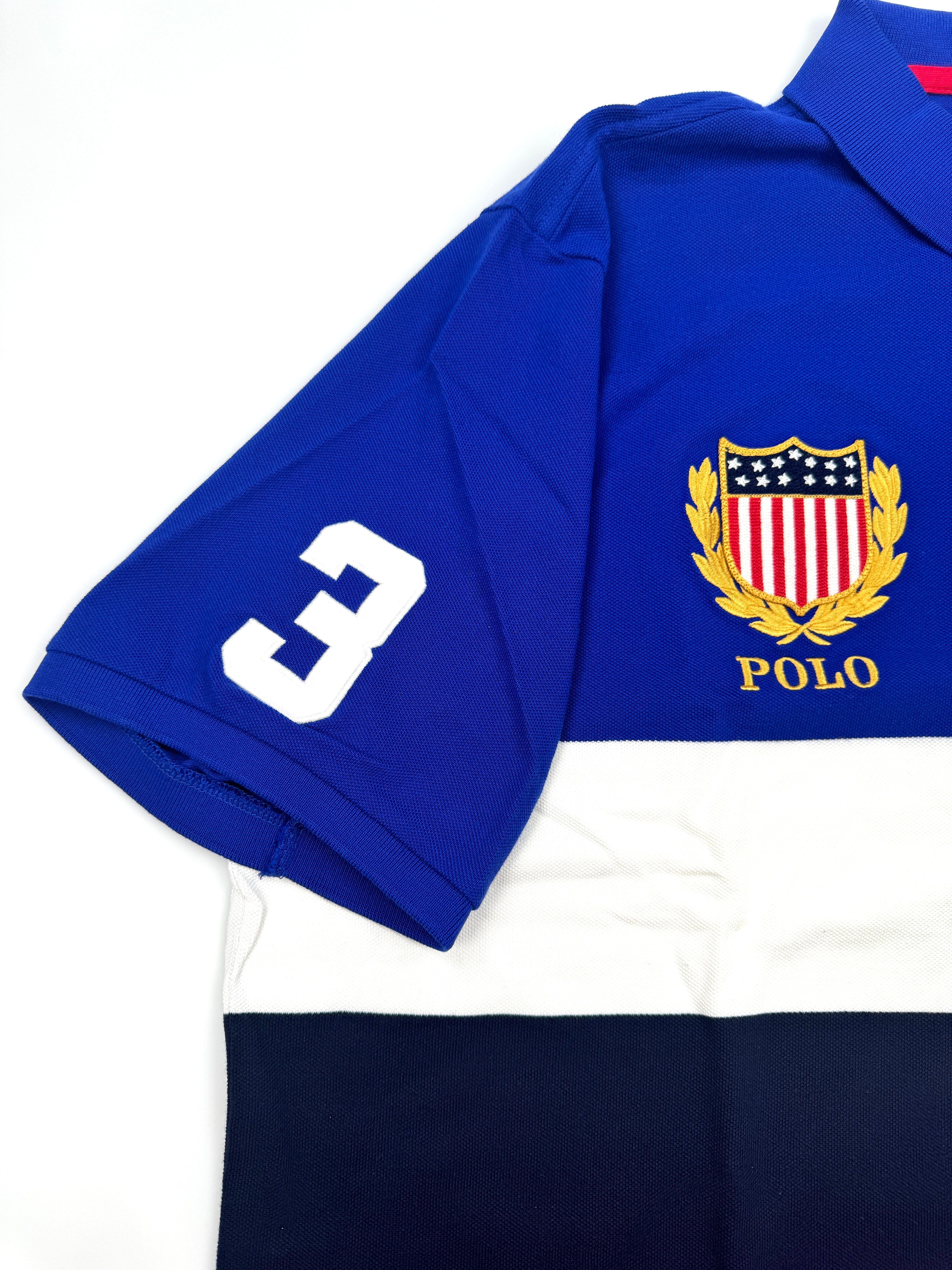 2XL Polo Ralph Lauren Classic Fit Shield Rugby Royal Multi Mesh Polo Shirt - Flashy Deals Store