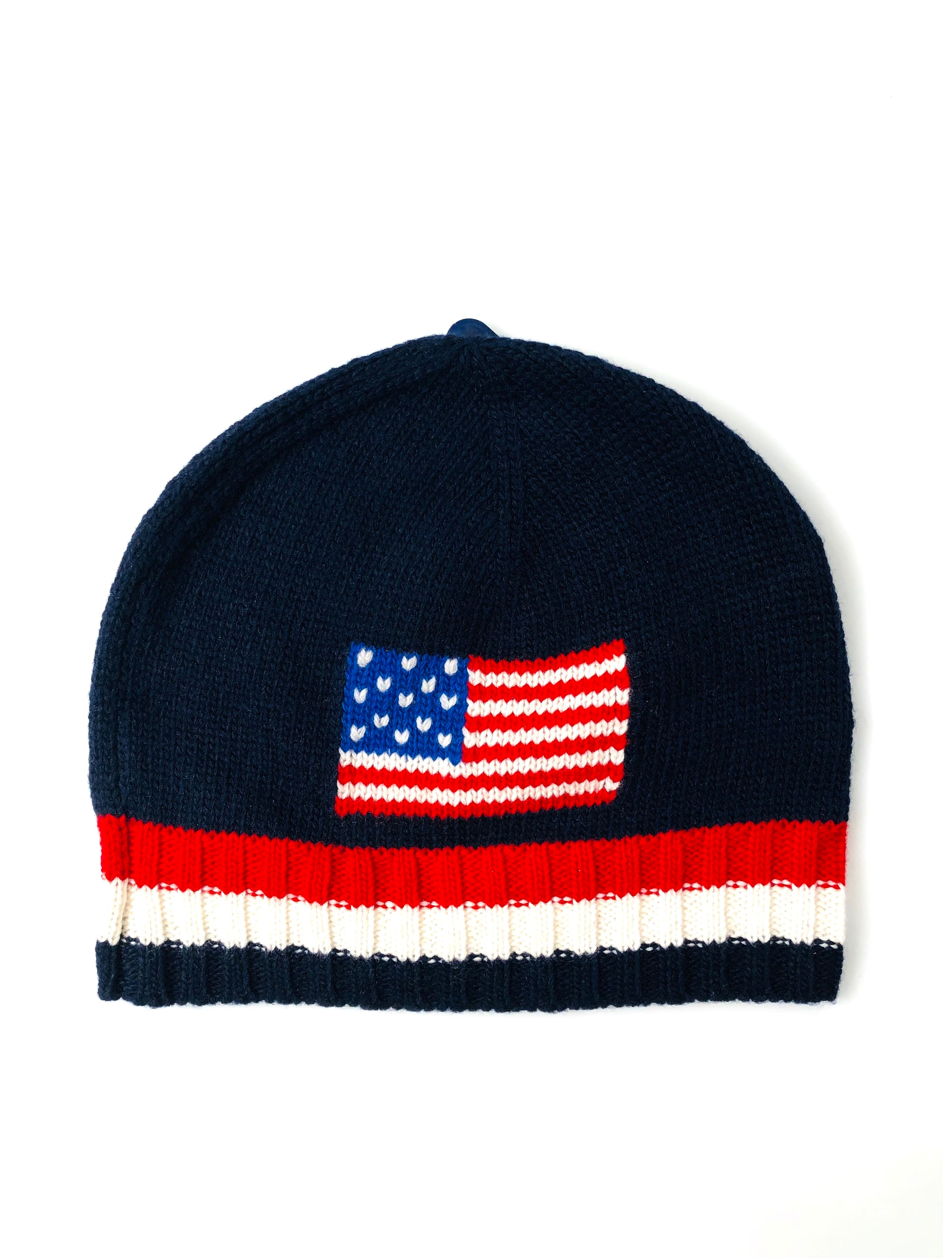 POLO RALPH LAUREN U.S.A FLAG NAVY BEANIE HAT - Flashy Deals Store