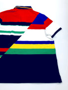 POLO RALPH LAUREN CLASSIC FIT DIAGONAL CUT NAVY MULTI STRIPED MESH POLO SHIRT - Flashy Deals Store