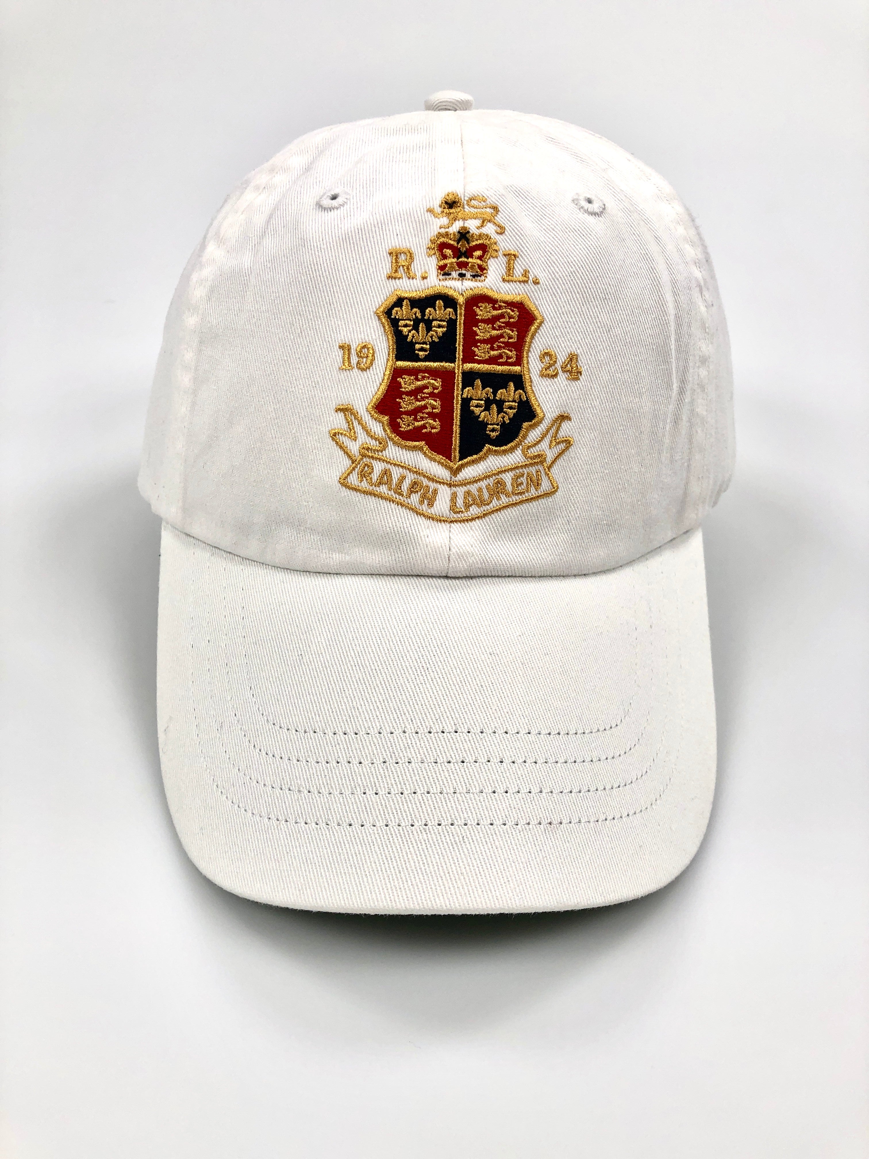 POLO RALPH LAUREN WHITE RL 1924 CREST HAT - Flashy Deals Store