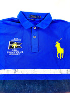 POLO RALPH LAUREN CUSTOM FIT RUGBY BLUE NAUTICAL STRIPE MESH POLO SHIRT - Flashy Deals Store