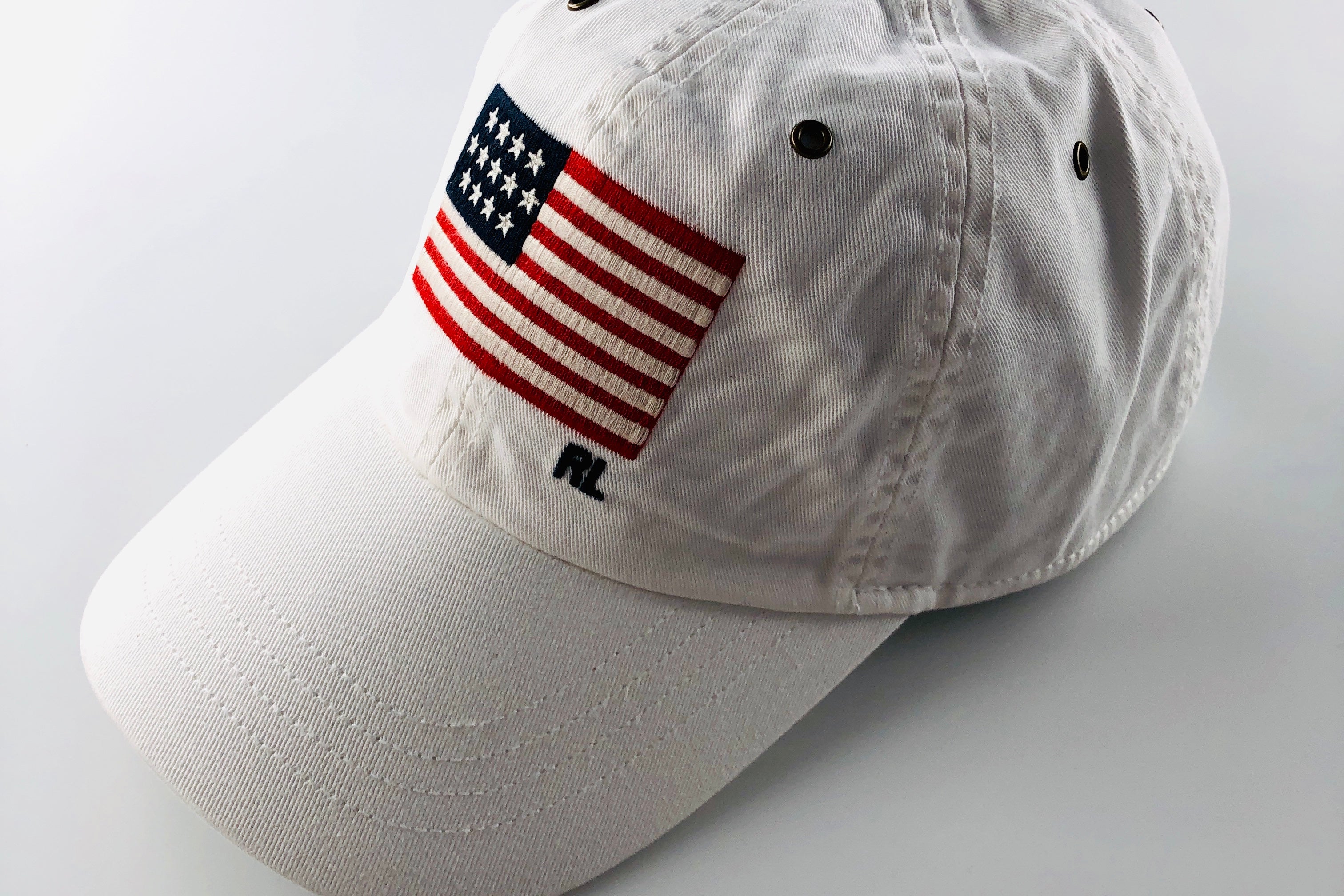 POLO RALPH LAUREN USA FLAG WHITE CHINO HAT - Flashy Deals Store