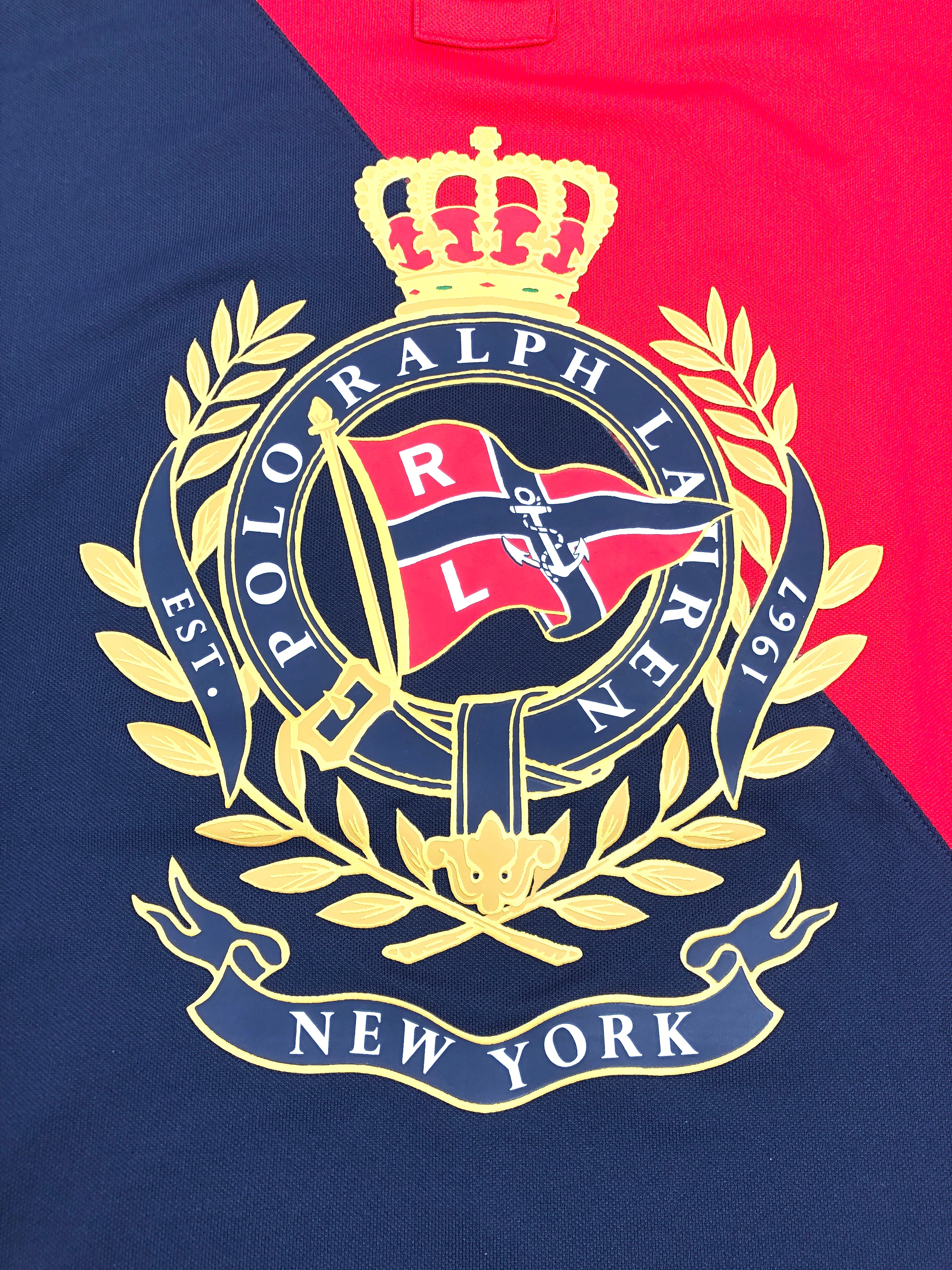 POLO RALPH LAUREN NAUTICAL FLAG CLASSIC FIT STRETCH MESH COLORBLOCKED POLO SHIRT - Flashy Deals Store