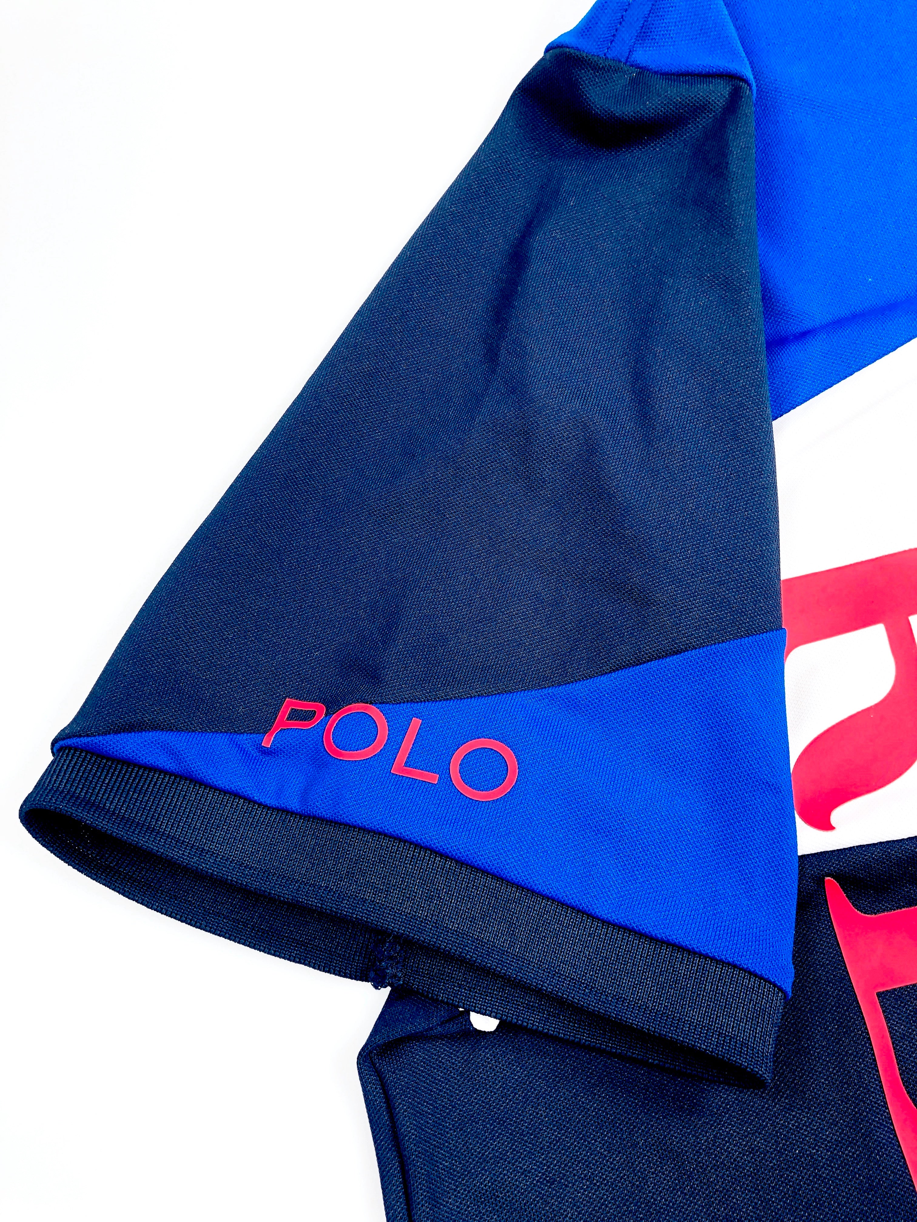 POLO RALPH LAUREN RLYC CROWN CREST CLASSIC FIT STRETCH MESH COLORBLOCKED POLO SHIRT - Flashy Deals Store