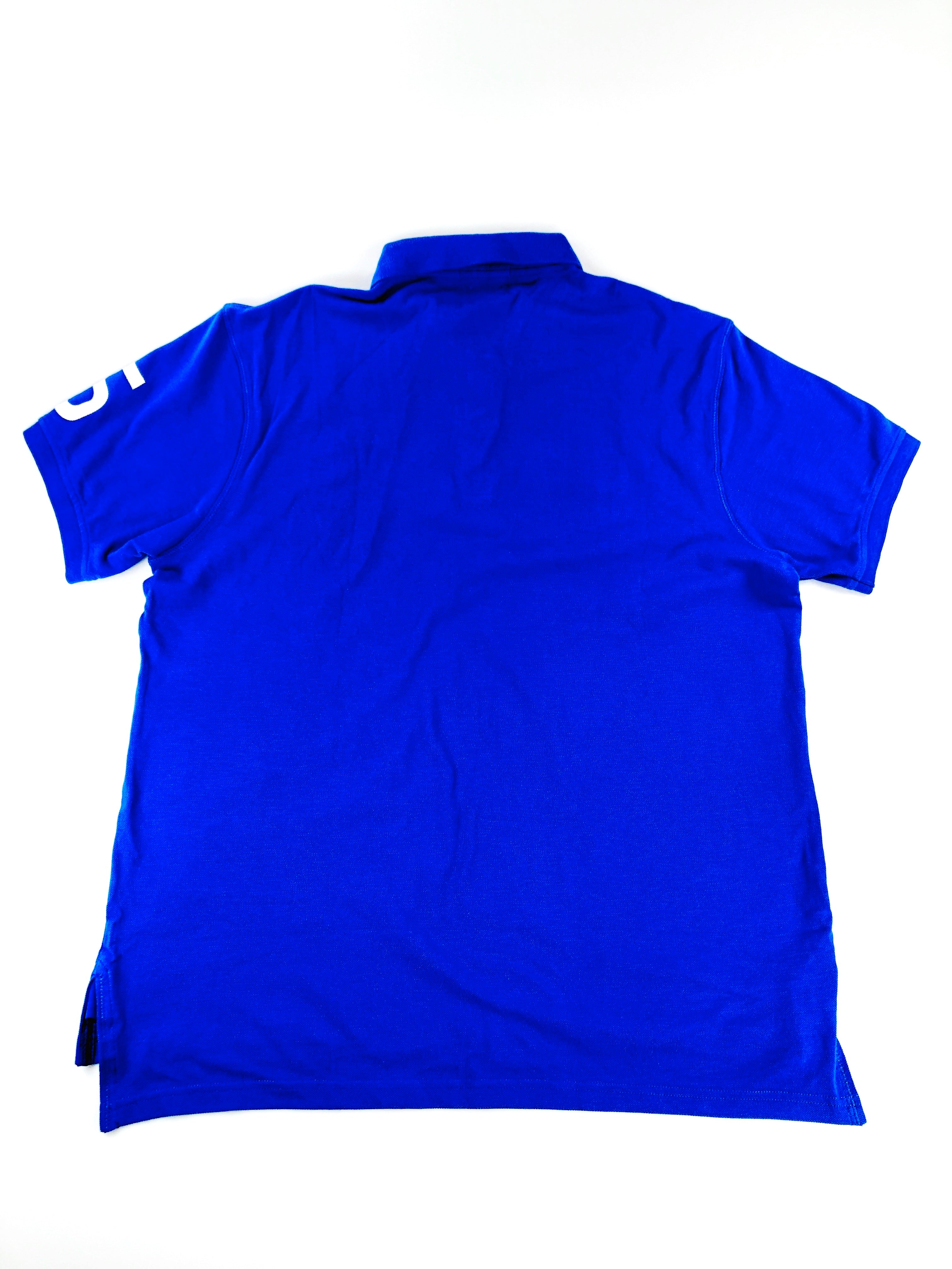 POLO RALPH LAUREN CUSTOM FIT RUGBY BLUE NAUTICAL STRIPE MESH POLO SHIRT - Flashy Deals Store