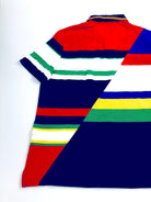 POLO RALPH LAUREN CLASSIC FIT DIAGONAL CUT NAVY MULTI STRIPED MESH POLO SHIRT - Flashy Deals Store