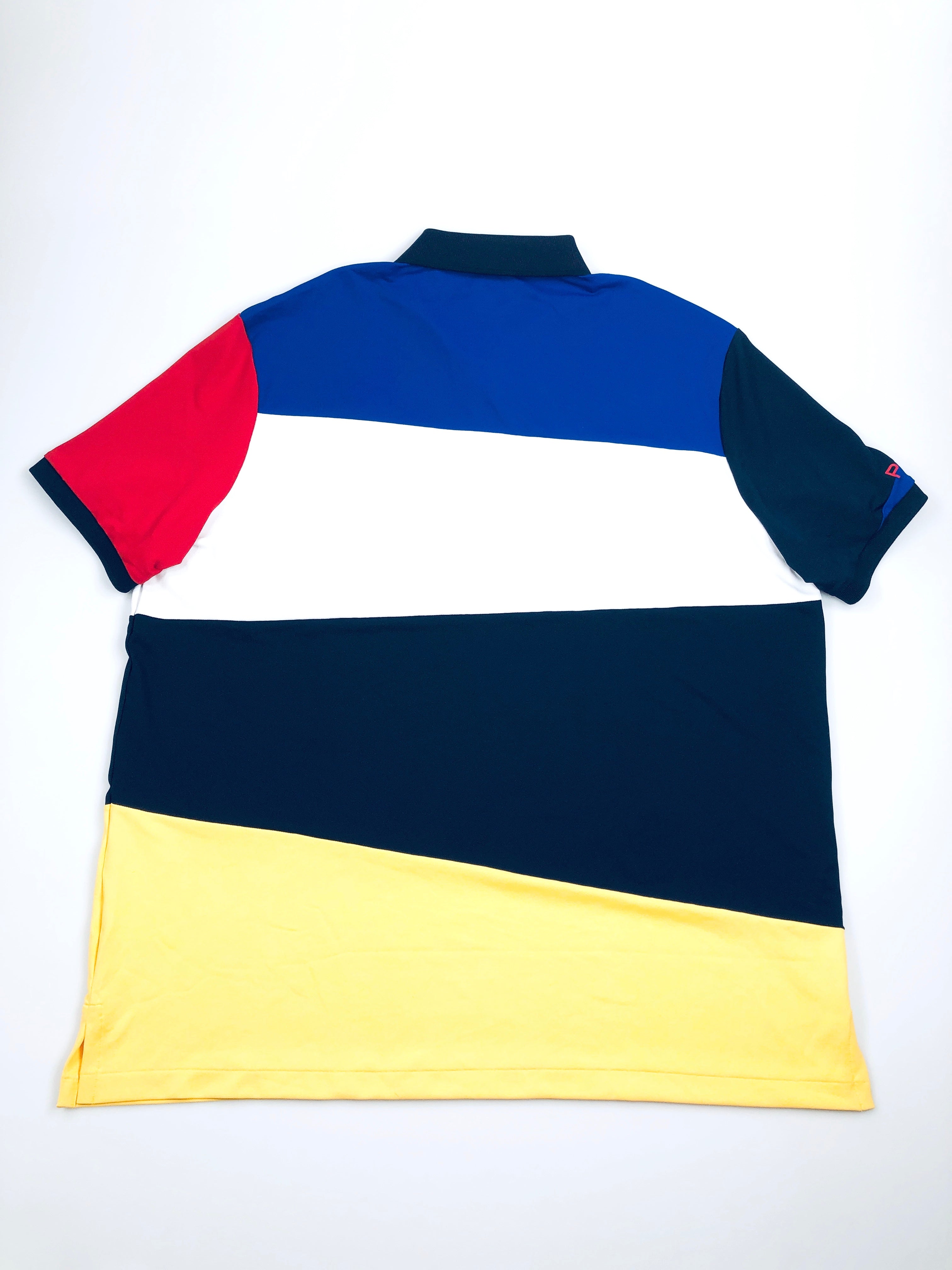 POLO RALPH LAUREN RLYC CROWN CREST CLASSIC FIT STRETCH MESH COLORBLOCKED POLO SHIRT - Flashy Deals Store