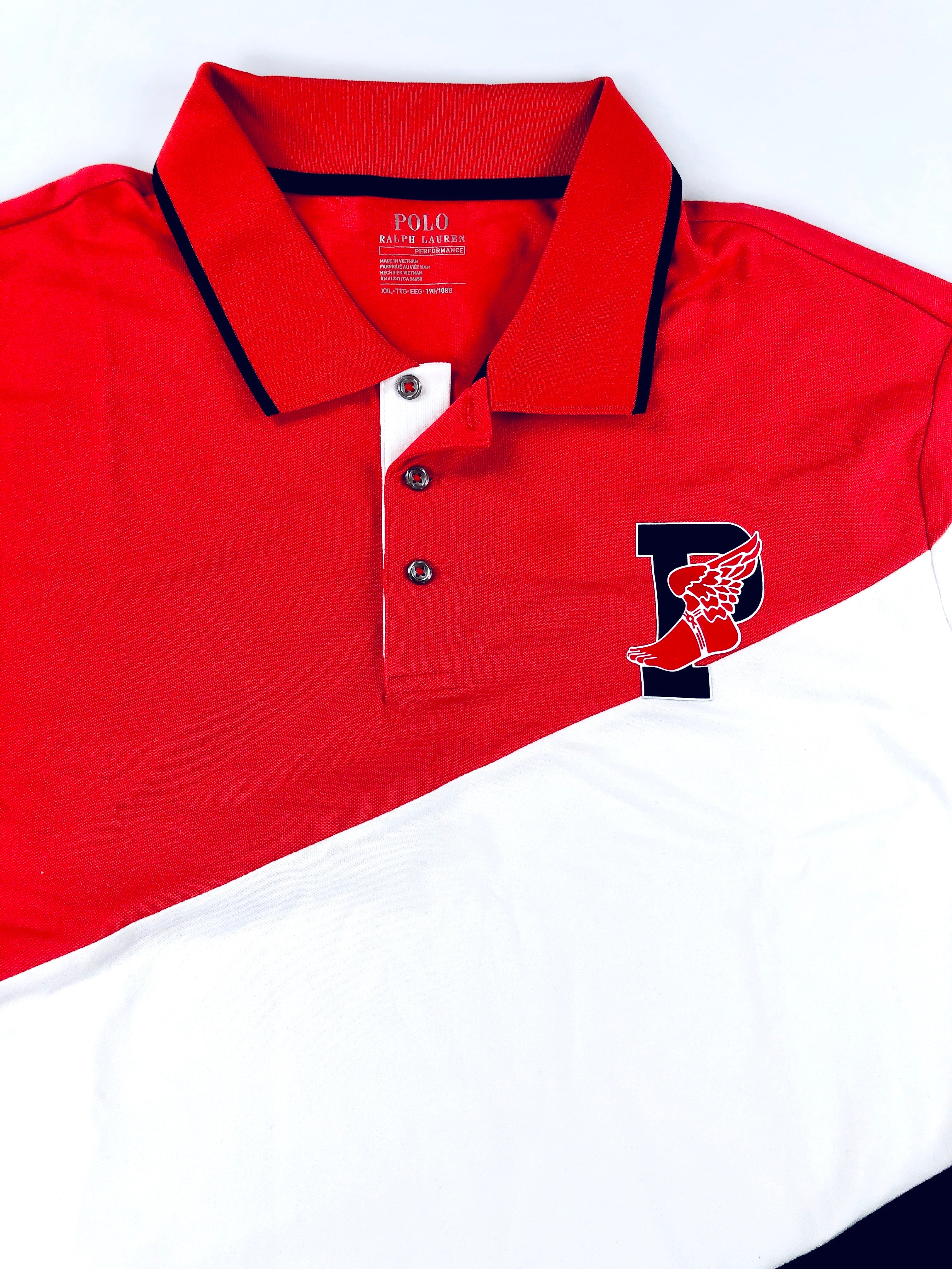 POLO RALPH LAUREN PERFORMANCE RUGBY DIAGONAL WHITE MULTI STRIPE PWING MESH POLO SHIRT - Flashy Deals Store