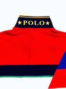 POLO RALPH LAUREN CLASSIC FIT DIAGONAL CUT NAVY MULTI STRIPED MESH POLO SHIRT - Flashy Deals Store