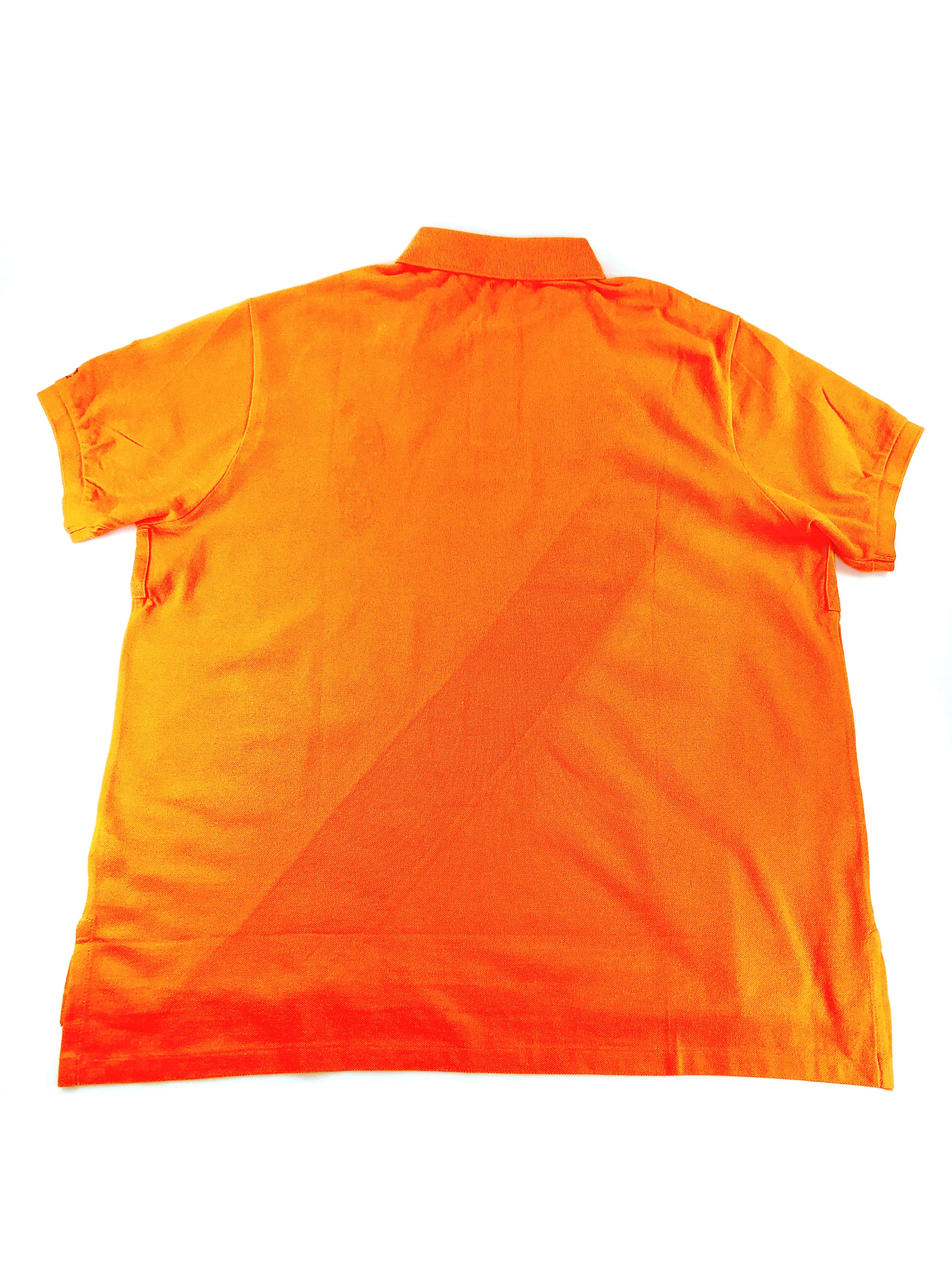 POLO RALPH LAUREN NAVY PONY CUSTOM FIT PRL ORANGE NAVY RUGBY MESH POLO SHIRT - Flashy Deals Store