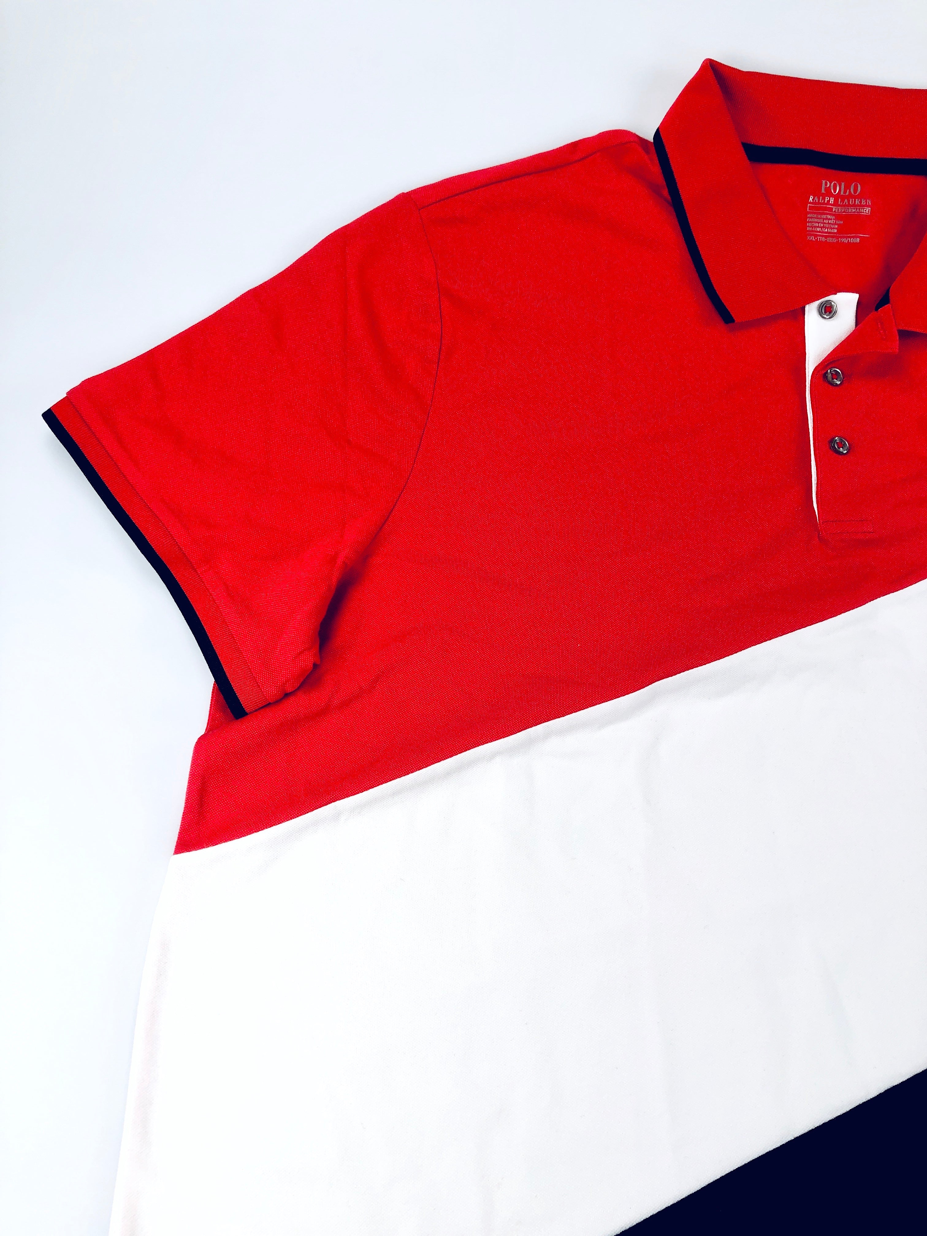 POLO RALPH LAUREN PERFORMANCE RUGBY DIAGONAL WHITE MULTI STRIPE PWING MESH POLO SHIRT - Flashy Deals Store