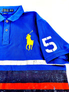 POLO RALPH LAUREN CUSTOM FIT RUGBY BLUE NAUTICAL STRIPE MESH POLO SHIRT - Flashy Deals Store