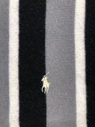 POLO RALPH LAUREN STRIPED MERINO-BLEND GREY / BLACK / CREAM NECK WRAP WOOL SCARF - Flashy Deals Store