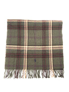 POLO RALPH LAUREN DEEP LODEN PLAID WOOL BLANKET NECK WRAP SCARF - Flashy Deals Store