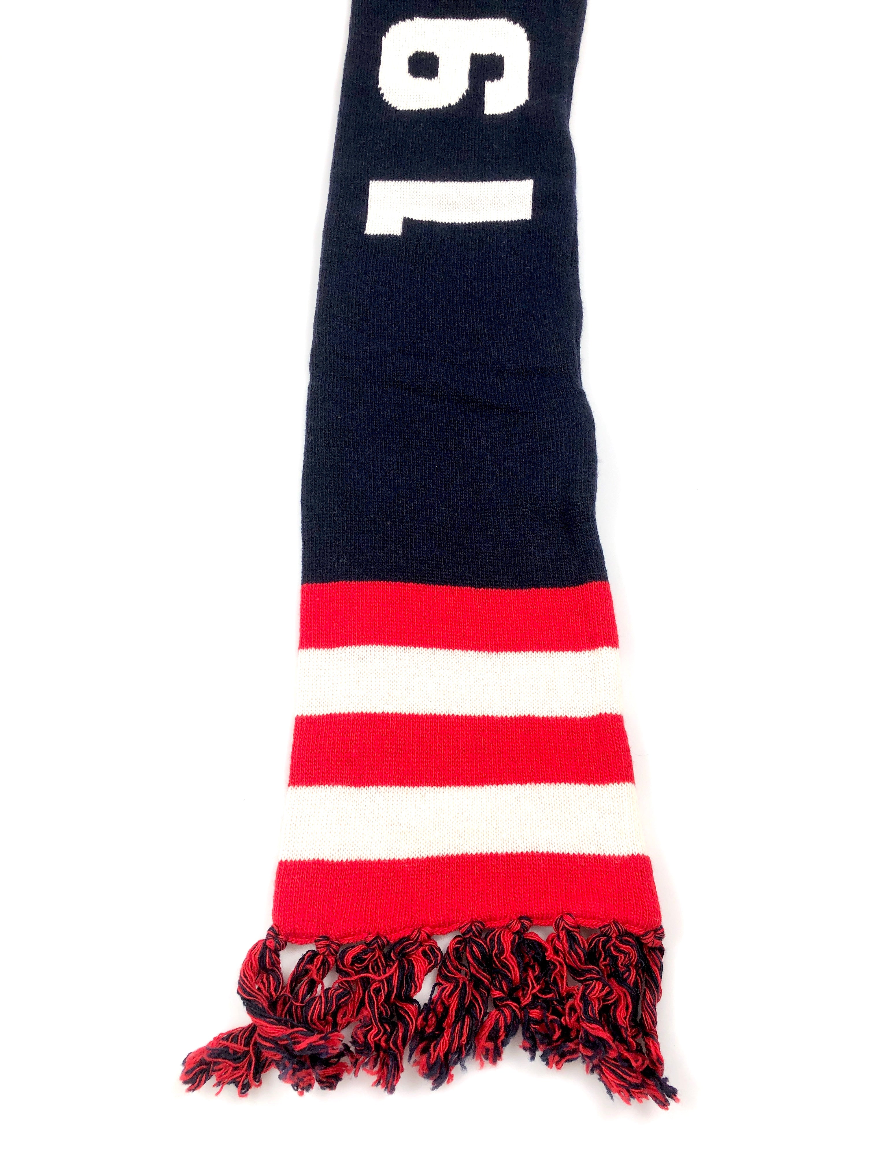 POLO RALPH LAUREN STRIPED OLYMPICS WOOL NECK WRAP NAVY/RED/CREAM WOOL SCARF - Flashy Deals Store