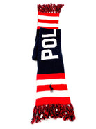 POLO RALPH LAUREN STRIPED OLYMPICS WOOL NECK WRAP NAVY/RED/CREAM WOOL SCARF - Flashy Deals Store