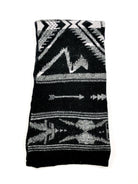 POLO RALPH LAUREN SOUTHWESTERN AZTEC BLACK / GREY WOOL ALPACA MOHAIR SCARF - Flashy Deals Store