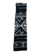 POLO RALPH LAUREN SOUTHWESTERN AZTEC BLACK / GREY WOOL ALPACA MOHAIR SCARF - Flashy Deals Store