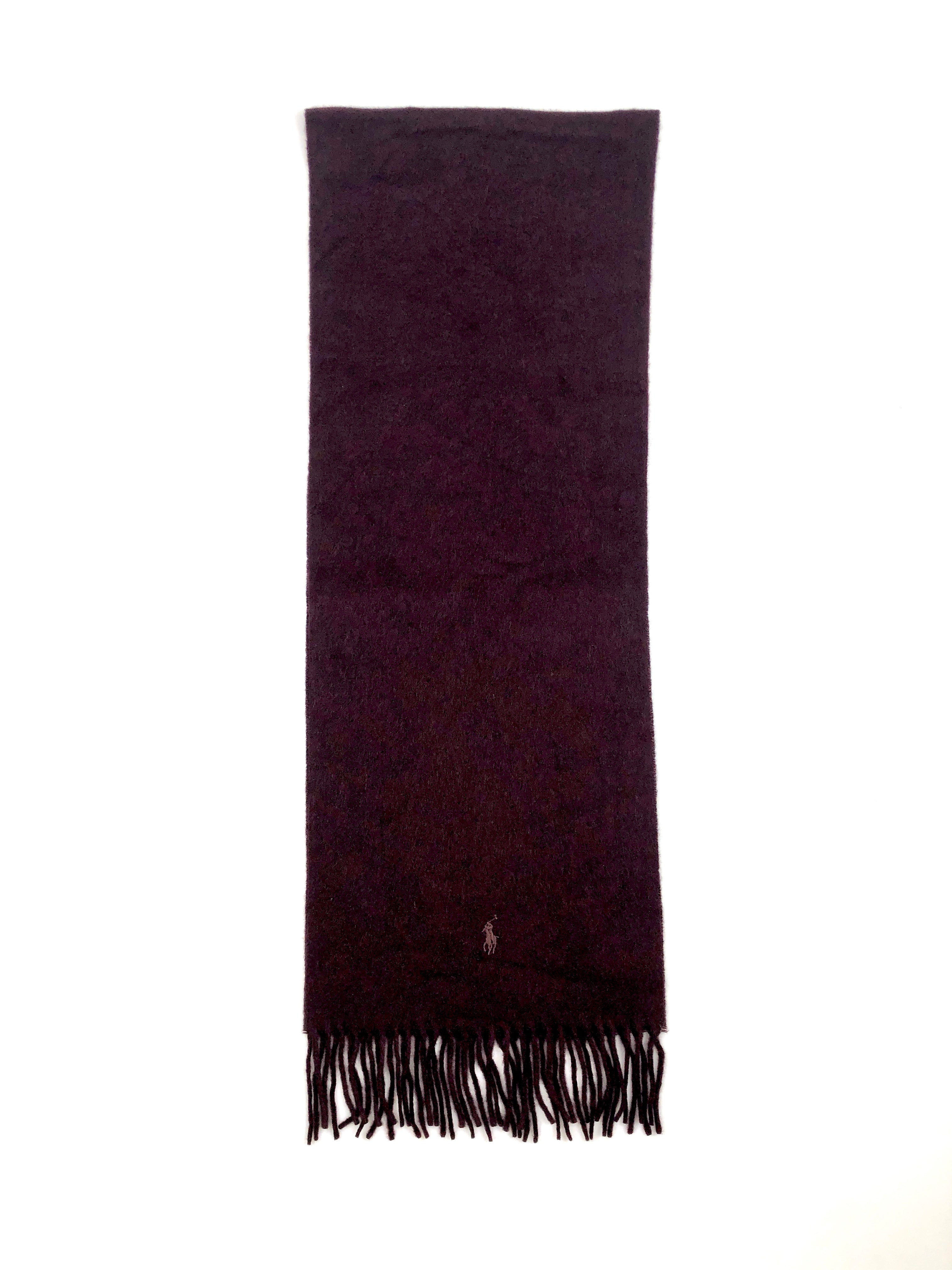 POLO RALPH LAUREN AGED WINE HEATHER NECK WRAP CASHMERE SCARF - Flashy Deals Store