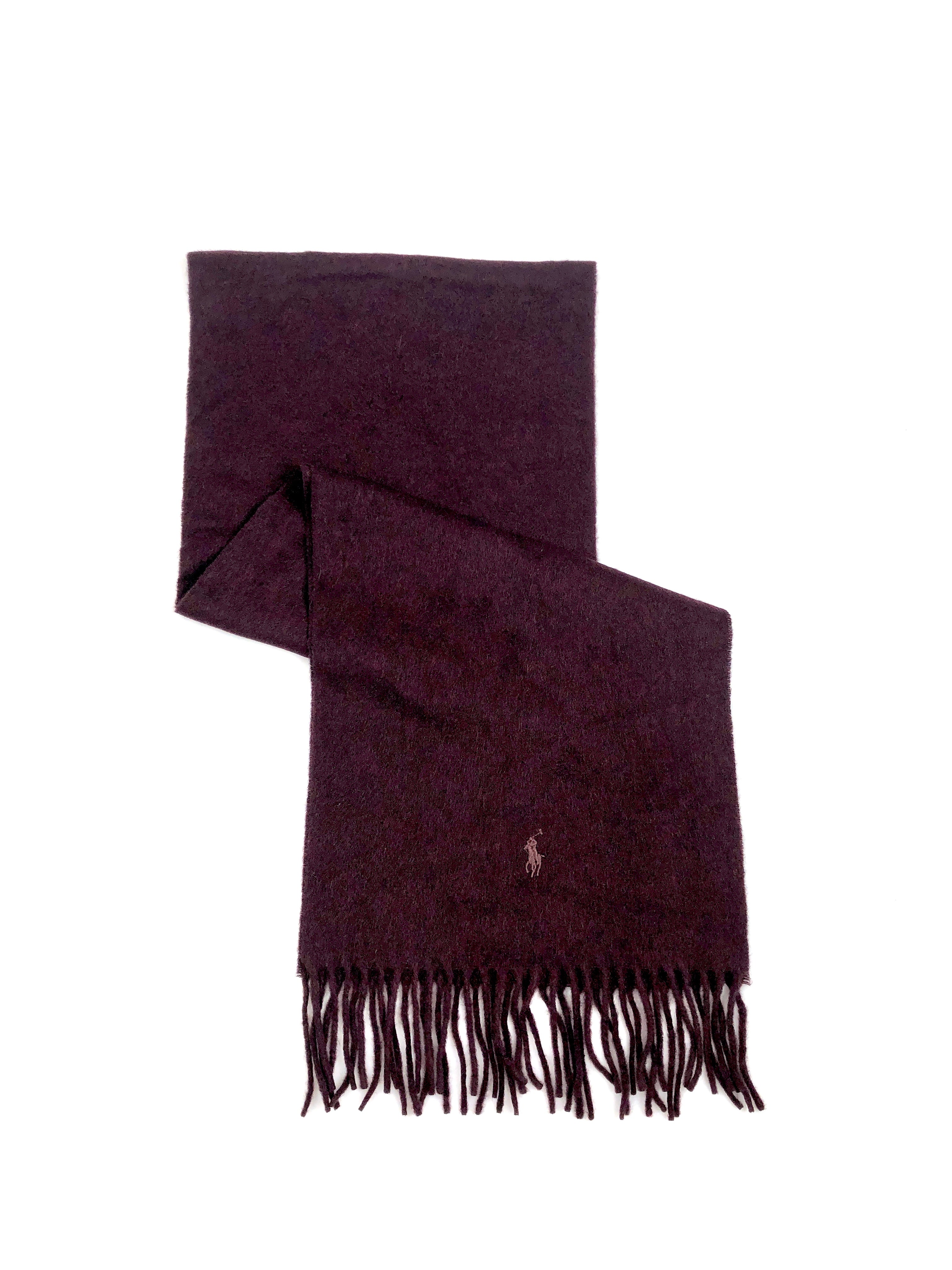 POLO RALPH LAUREN AGED WINE HEATHER NECK WRAP CASHMERE SCARF - Flashy Deals Store