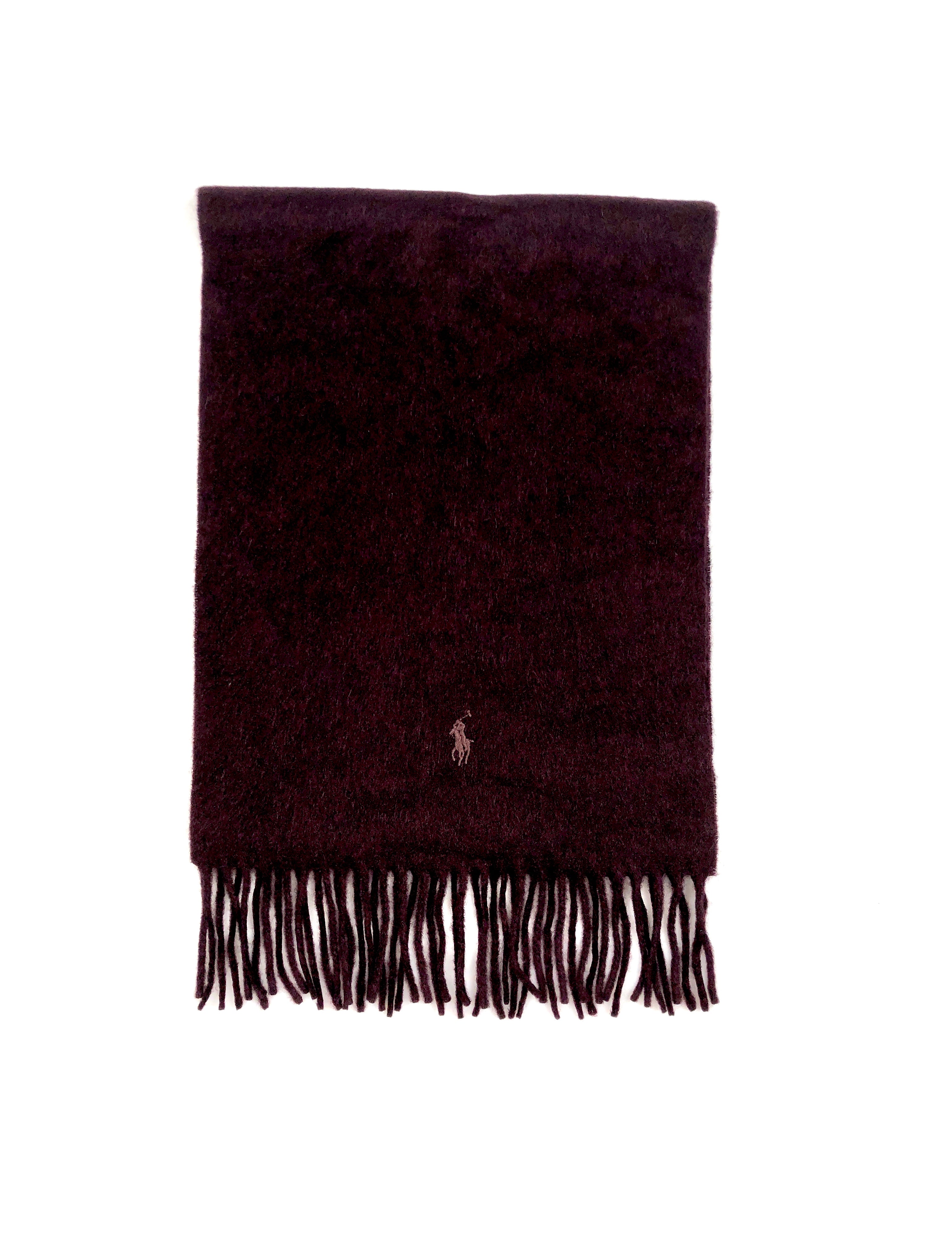 POLO RALPH LAUREN AGED WINE HEATHER NECK WRAP CASHMERE SCARF - Flashy Deals Store