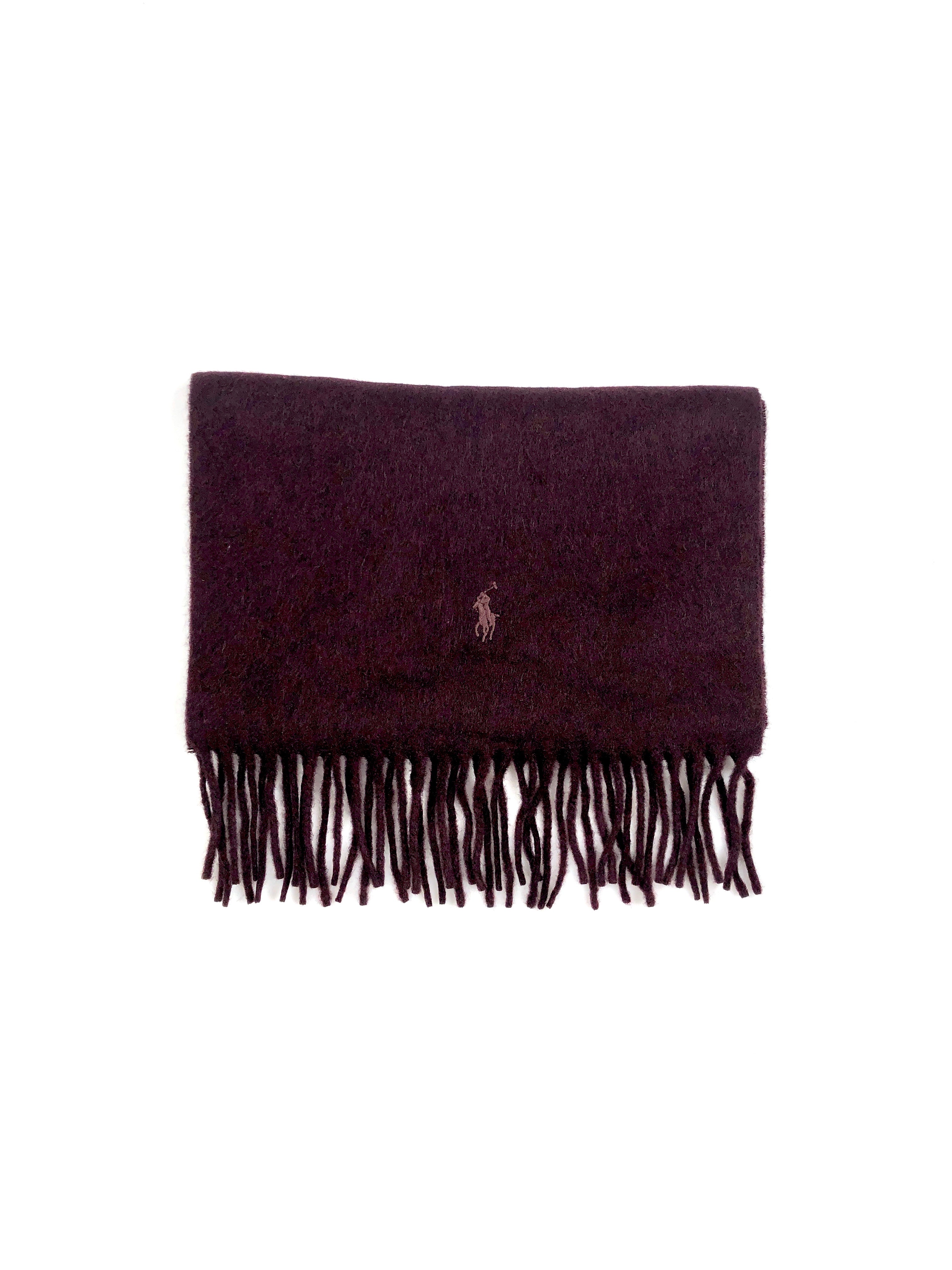 POLO RALPH LAUREN AGED WINE HEATHER NECK WRAP CASHMERE SCARF - Flashy Deals Store