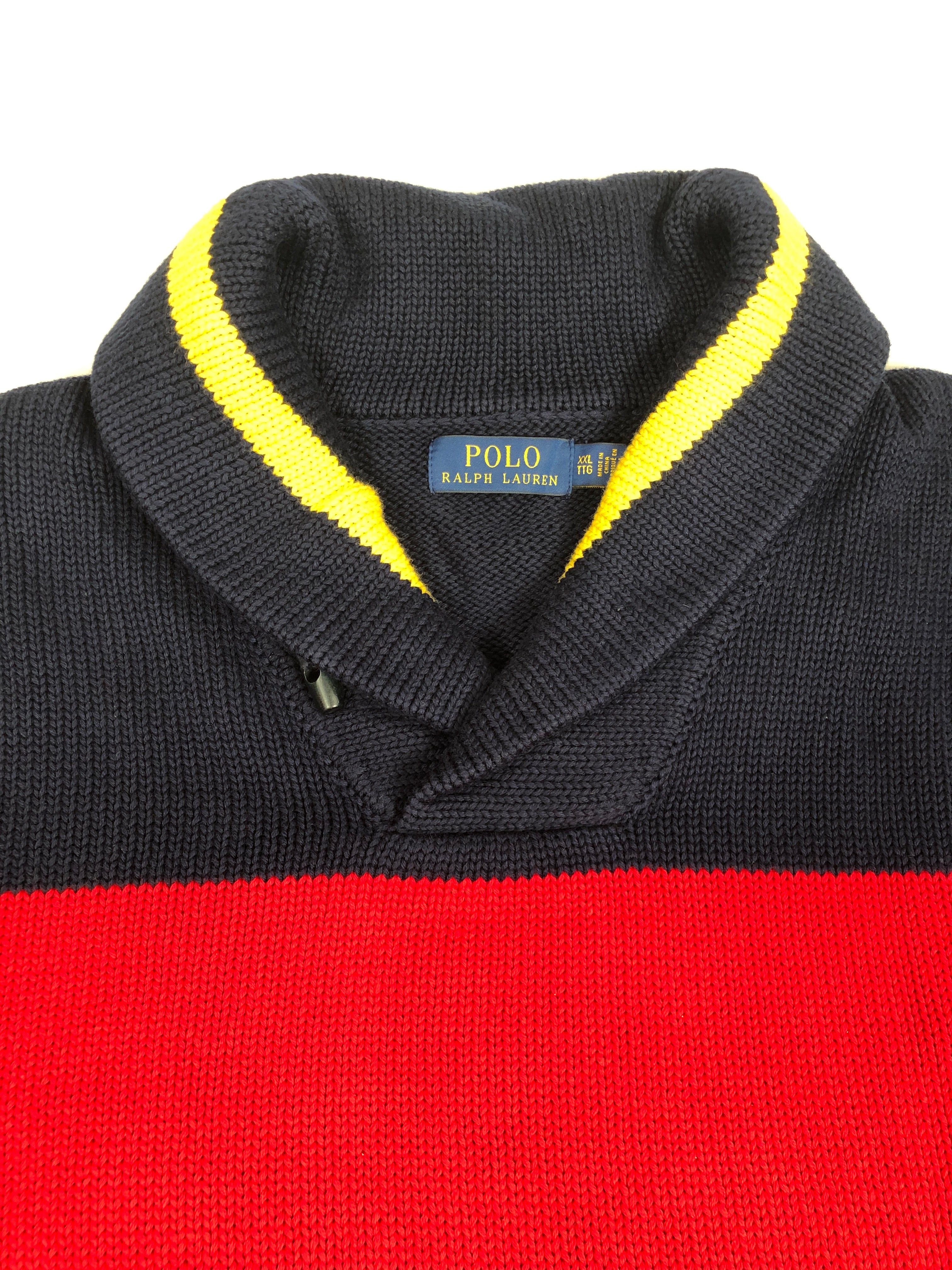 2XL Polo Ralph Lauren Striped Cotton Shawl Sweater - Flashy Deals Store