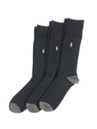POLO RALPH LAUREN 3-PACK RIBBED CONTRAST CREW SOCKS - Flashy Deals Store
