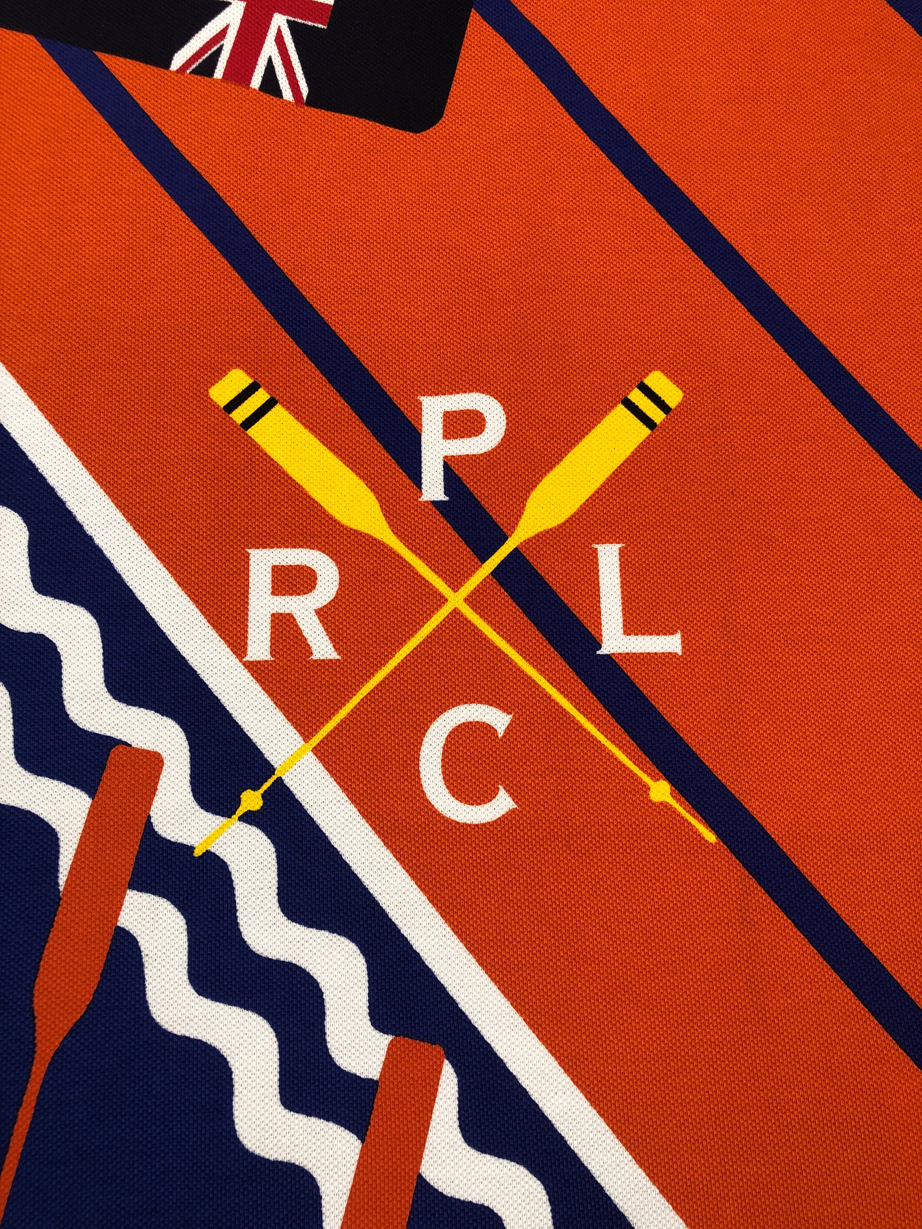 2XL Polo Ralph Lauren Classic Fit Rowing Orange Mesh Rugby Polo Shirt - Flashy Deals Store