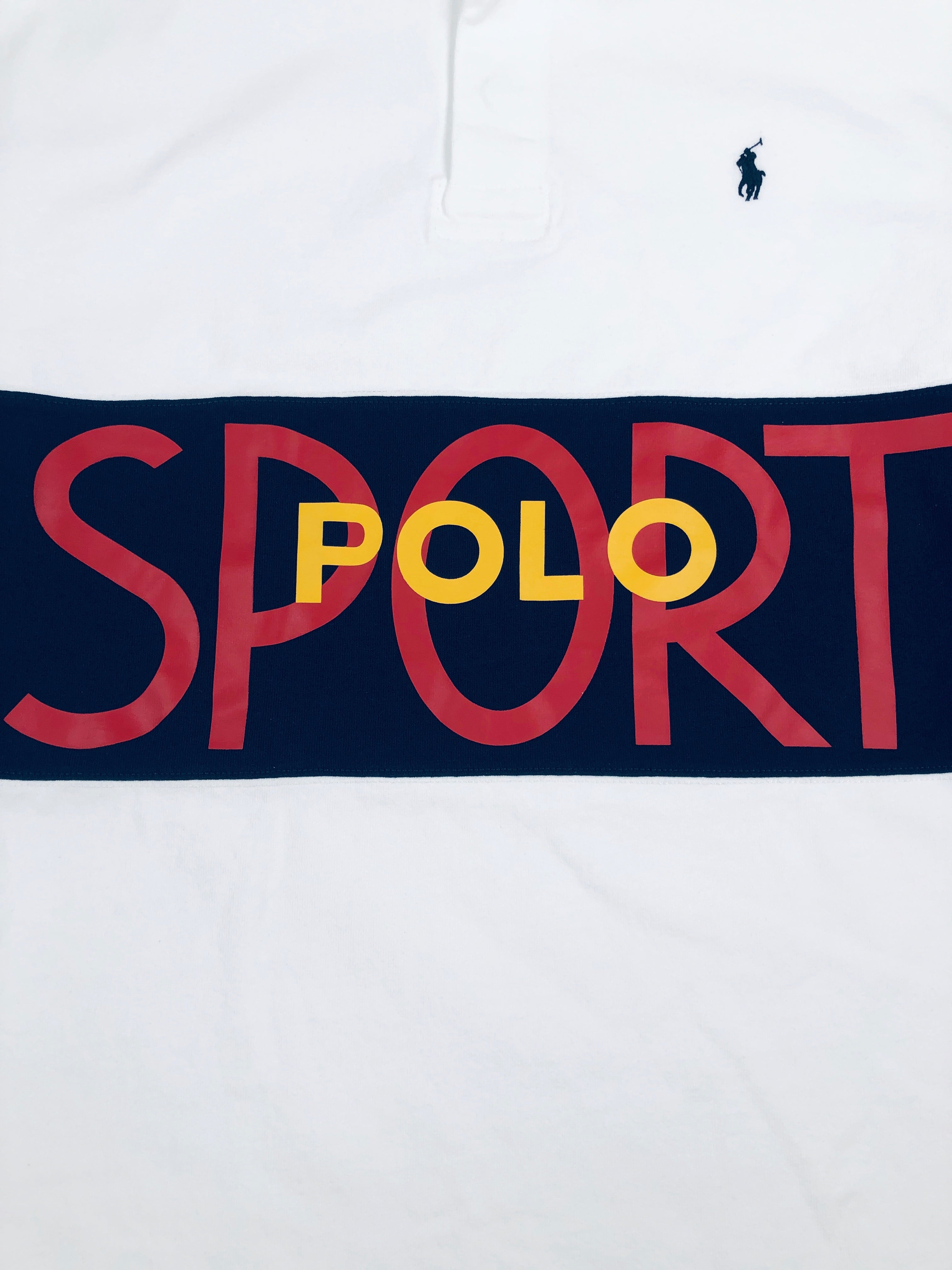 2XL Polo Ralph Lauren Classic Fit Polo Sport White Rugby Shirt - Flashy Deals Store