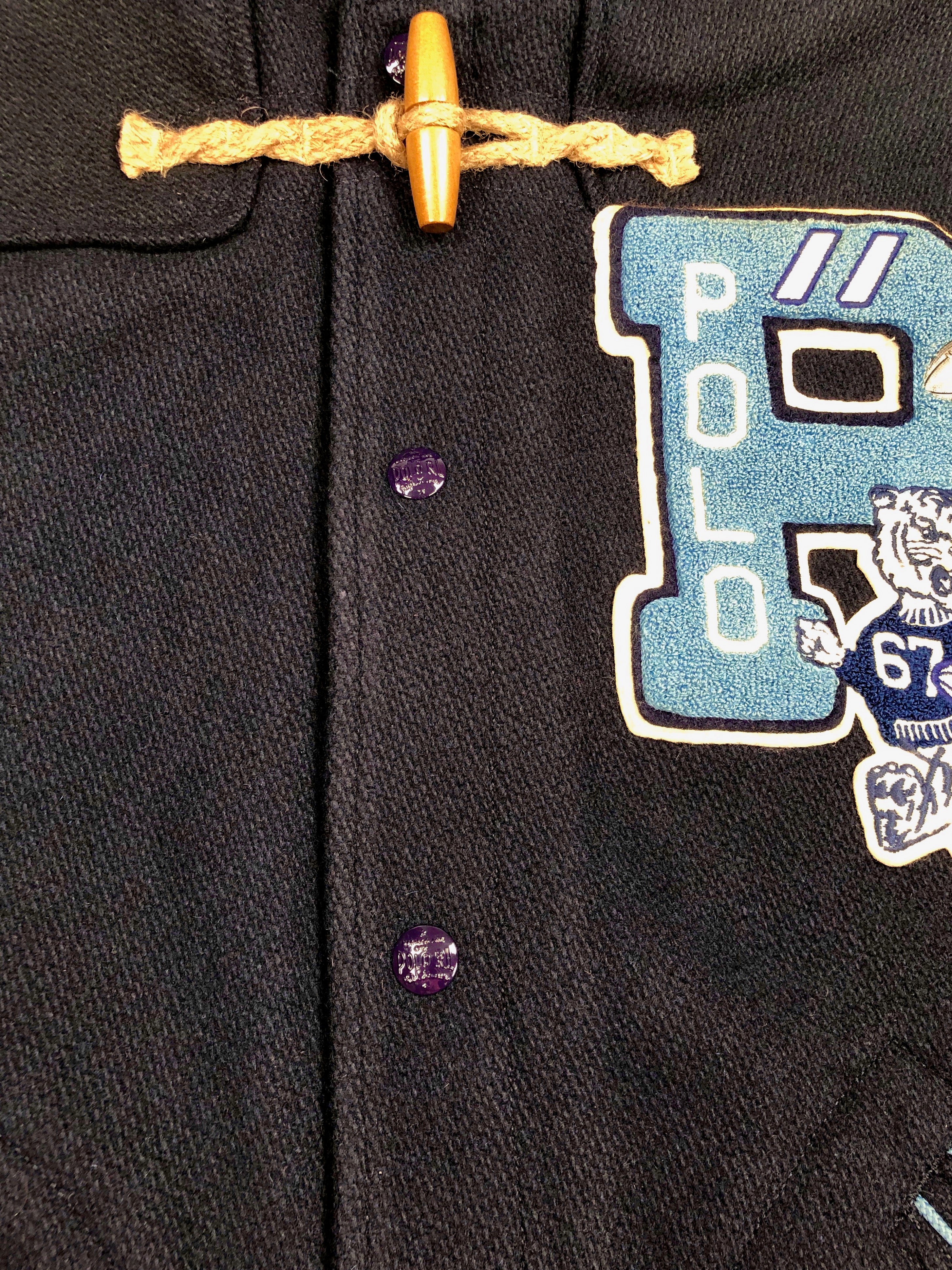 2XL Polo Ralph Lauren Navy BKLYN Tiger Letterman Toggle Varsity Jacket - Flashy Deals Store