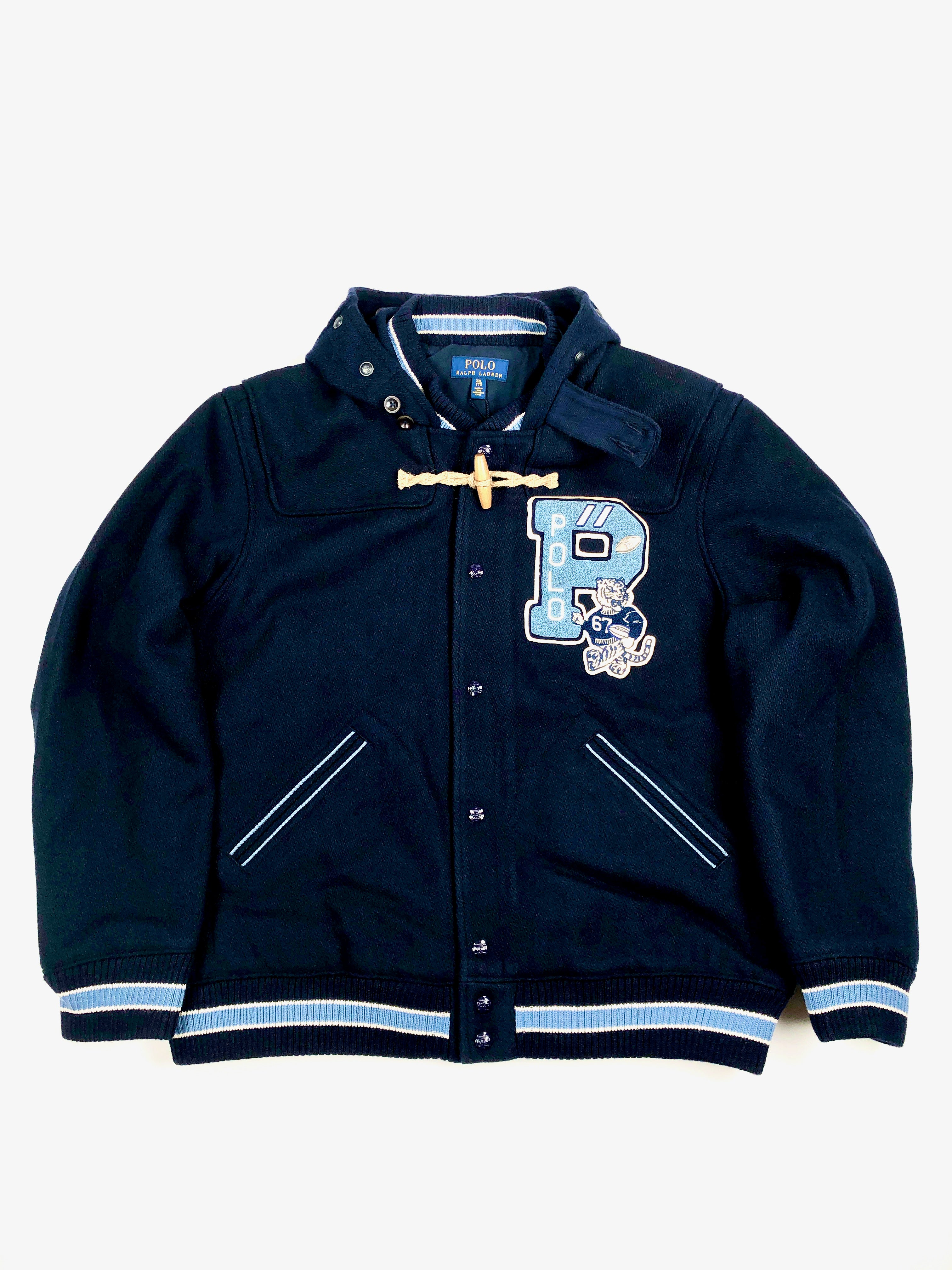 2XL Polo Ralph Lauren Navy BKLYN Tiger Letterman Toggle Varsity Jacket - Flashy Deals Store
