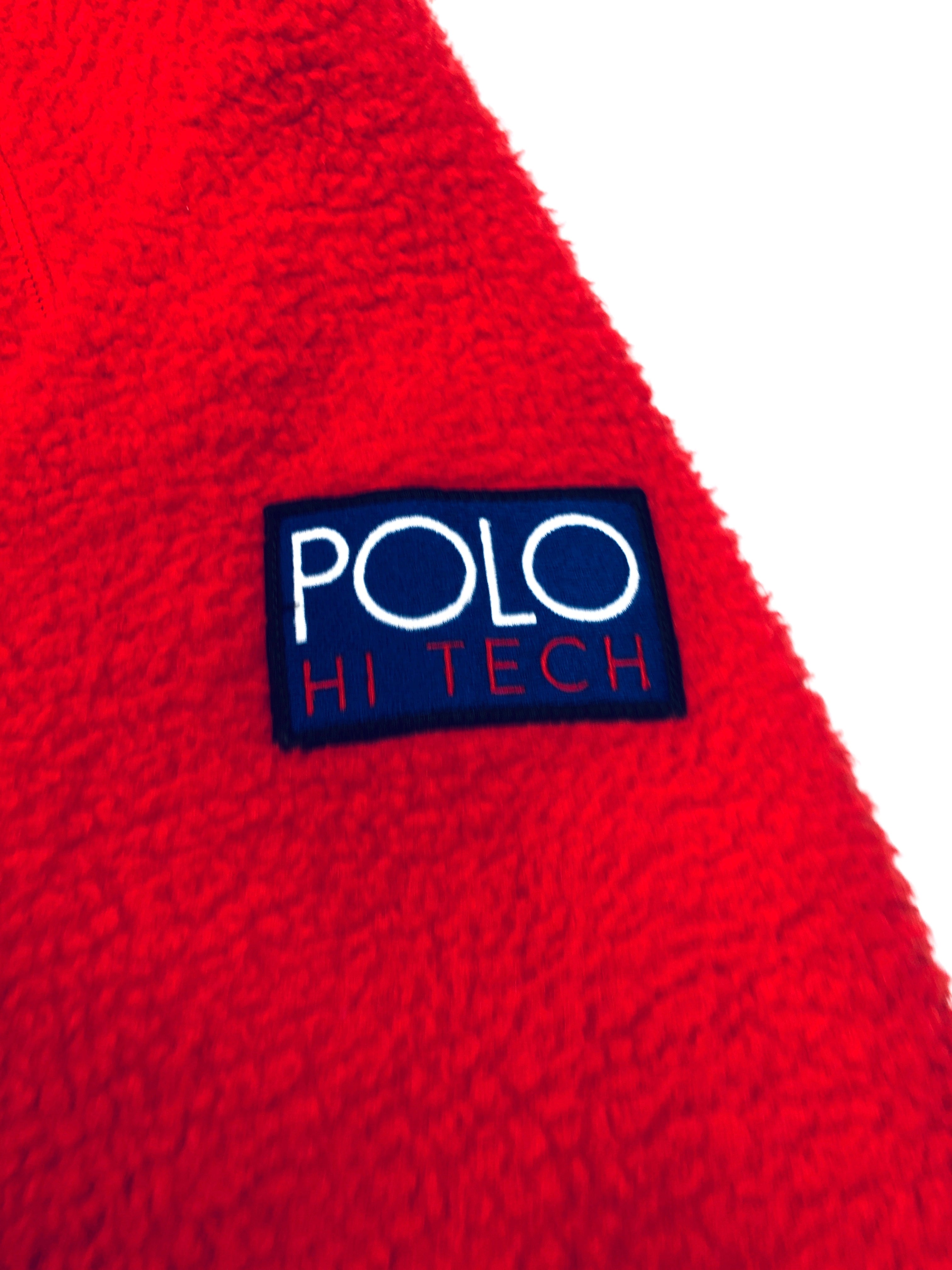 POLO RALPH LAUREN RED HI TECH FLEECE HOODY FRONT POCKET HYBRID SWEATSHIRT - Flashy Deals Store