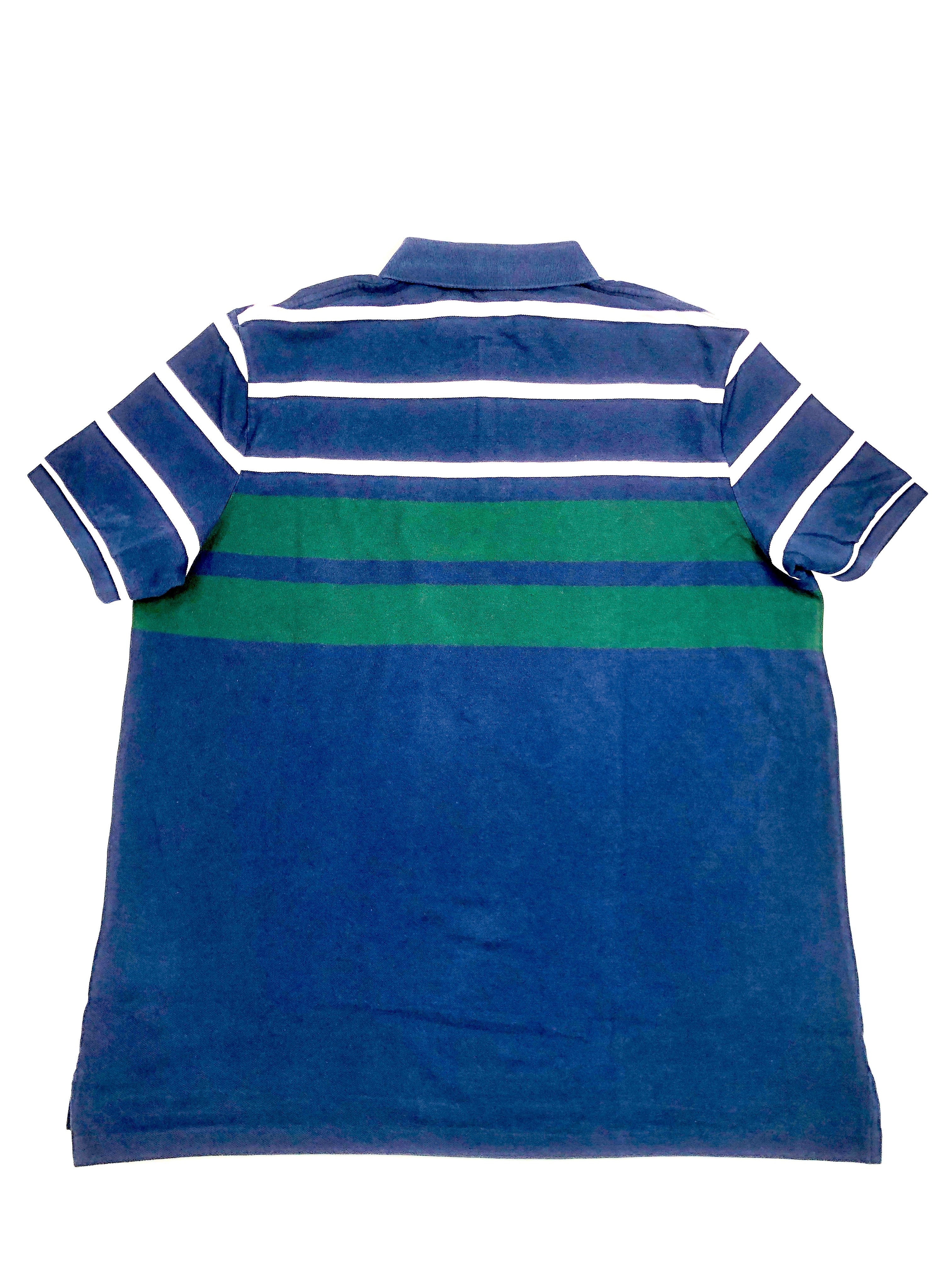 POLO RALPH LAUREN CLASSIC FIT RUGBY POLO SPELL OUT  NAVY MULTI MESH POLO SHIRT - Flashy Deals Store