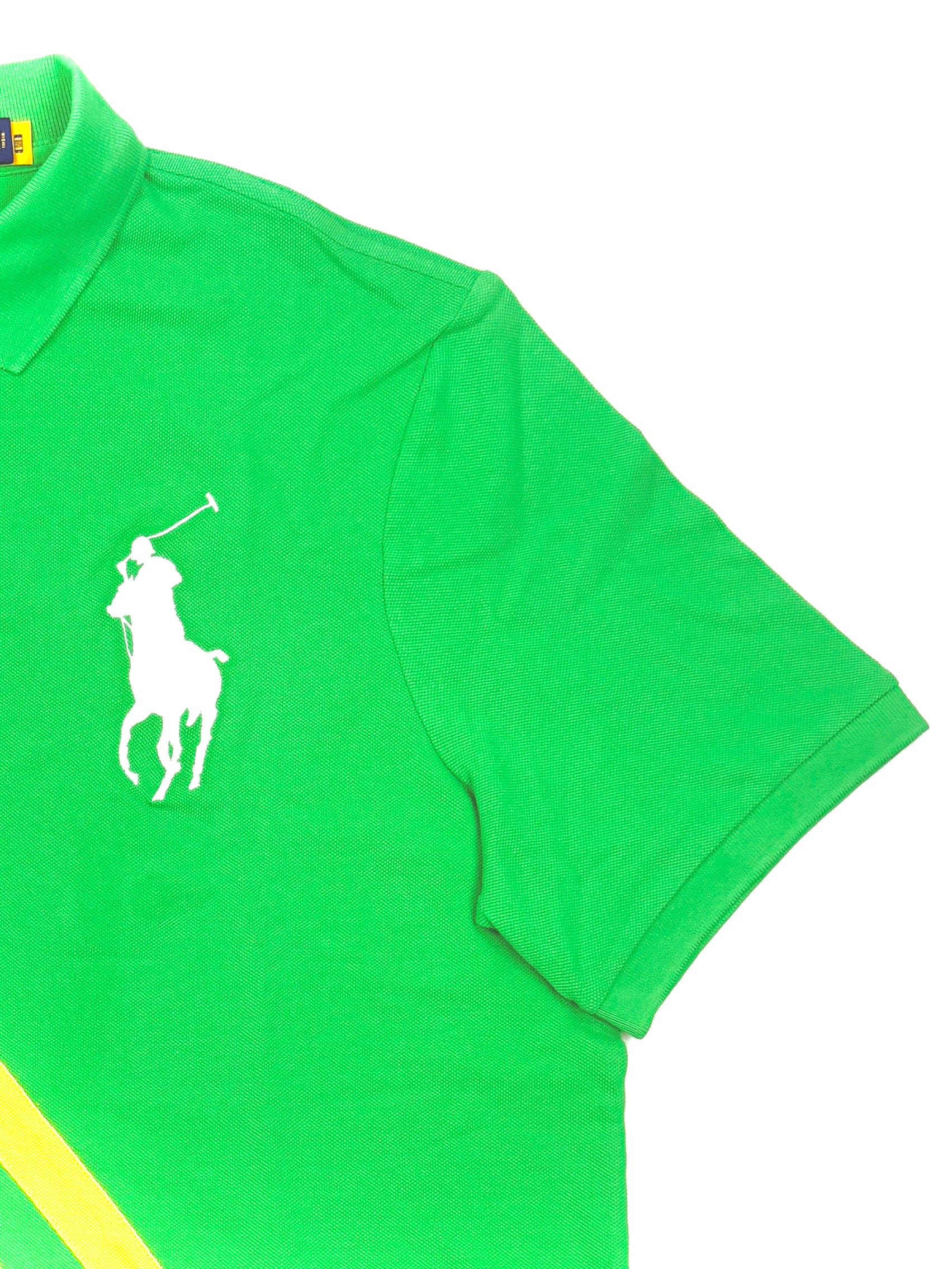 Polo Ralph Lauren Big Pony "SQ" 3 Classic Fit Green Mesh Polo Shirt - Flashy Deals Store