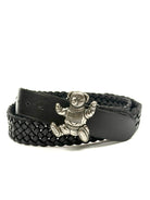 Polo Ralph Lauren Polo Bear Black Braided Leather Belt - Flashy Deals Store