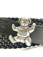 Polo Ralph Lauren Polo Bear Black Braided Leather Belt - Flashy Deals Store