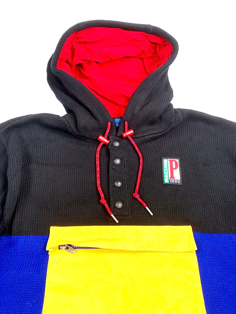 POLO RALPH LAUREN COTTON RACING 1992 GRAPHIC HOODED SWEATER