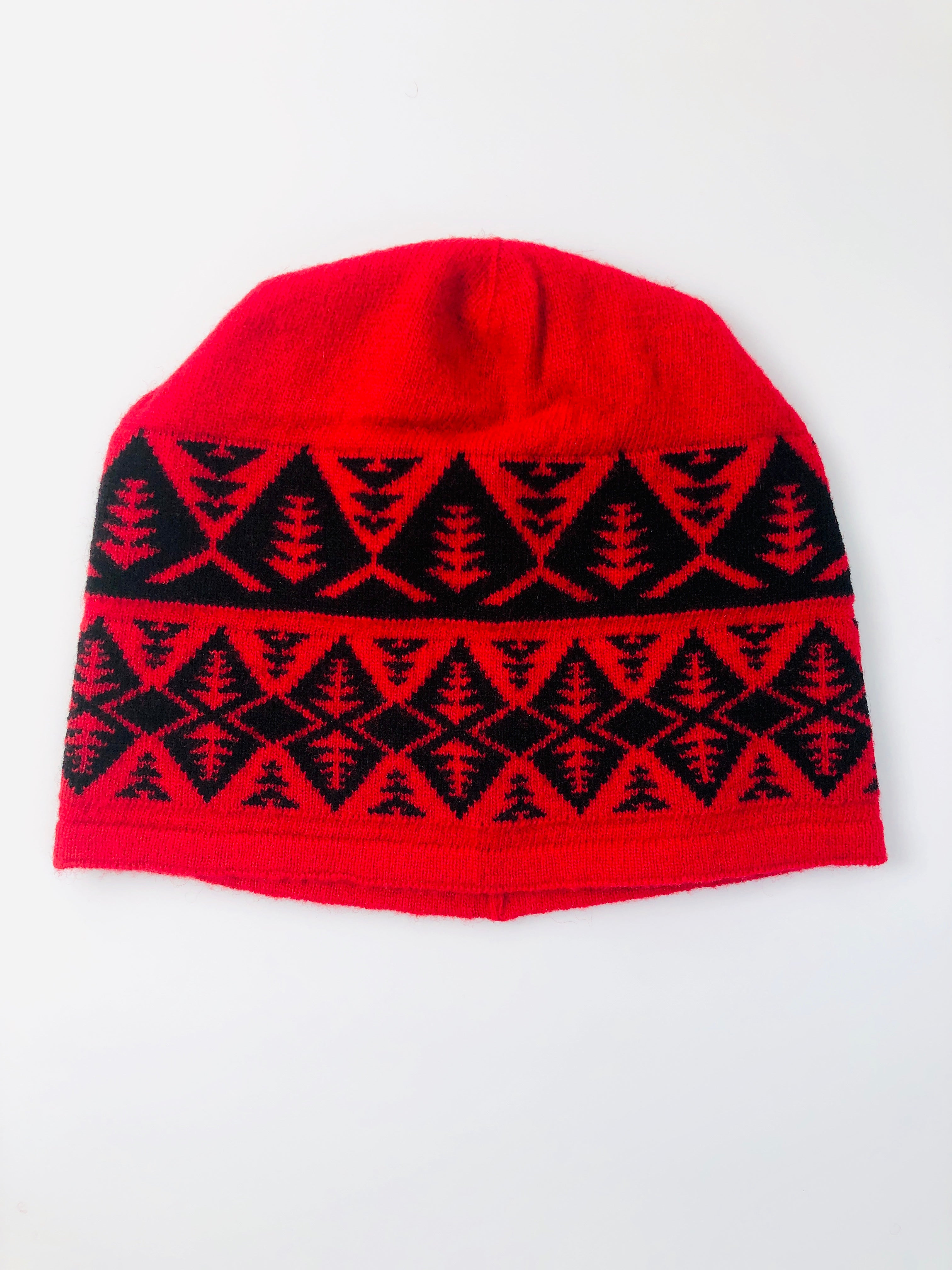 POLO RALPH LAUREN GEOMETRIC RED / BLACK WOOL BEANIE - Flashy Deals Store