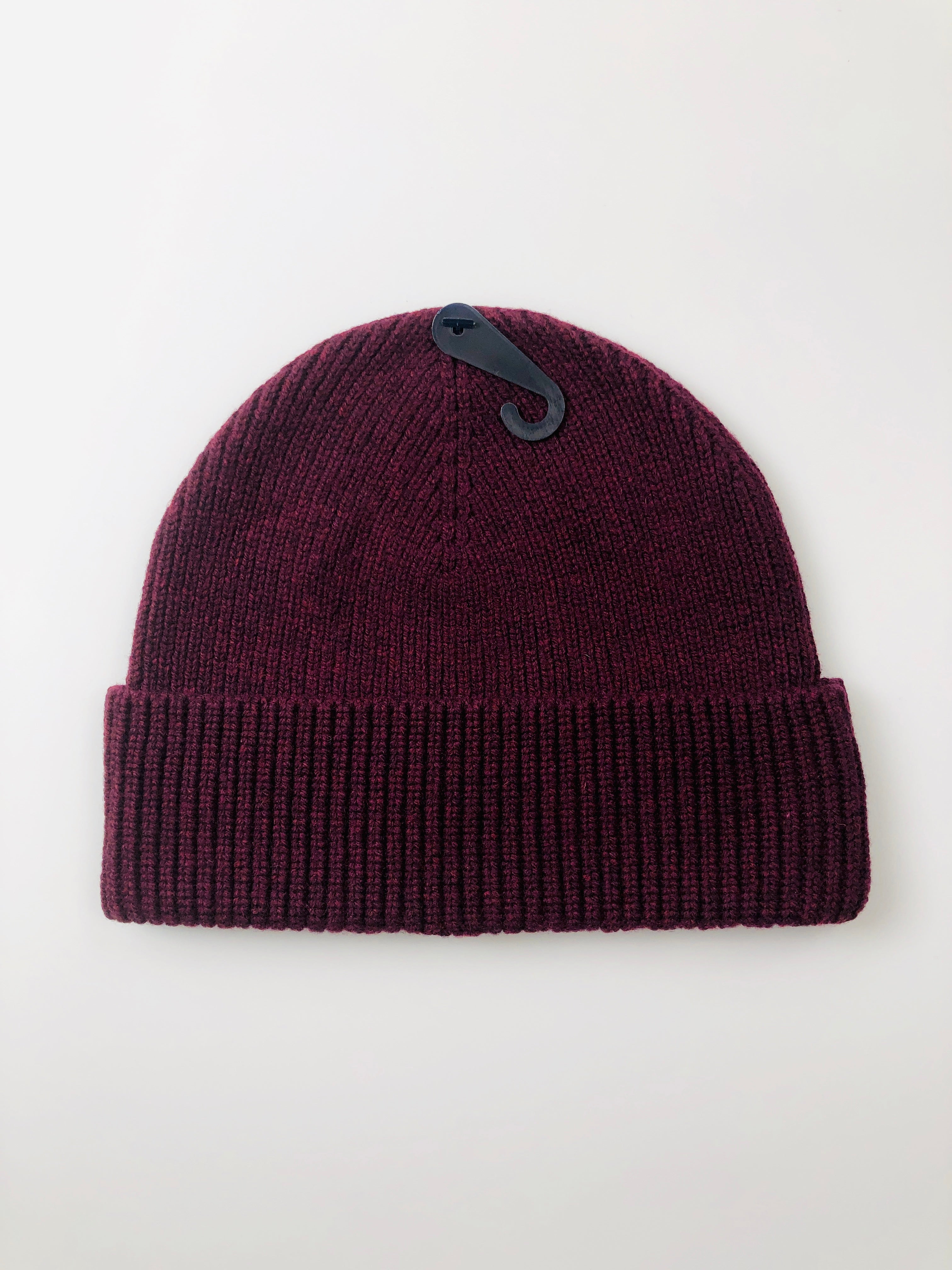 POLO RALPH LAUREN MERINO LAMBSWOOL WINE HEATHER BEANIE HAT - Flashy Deals Store