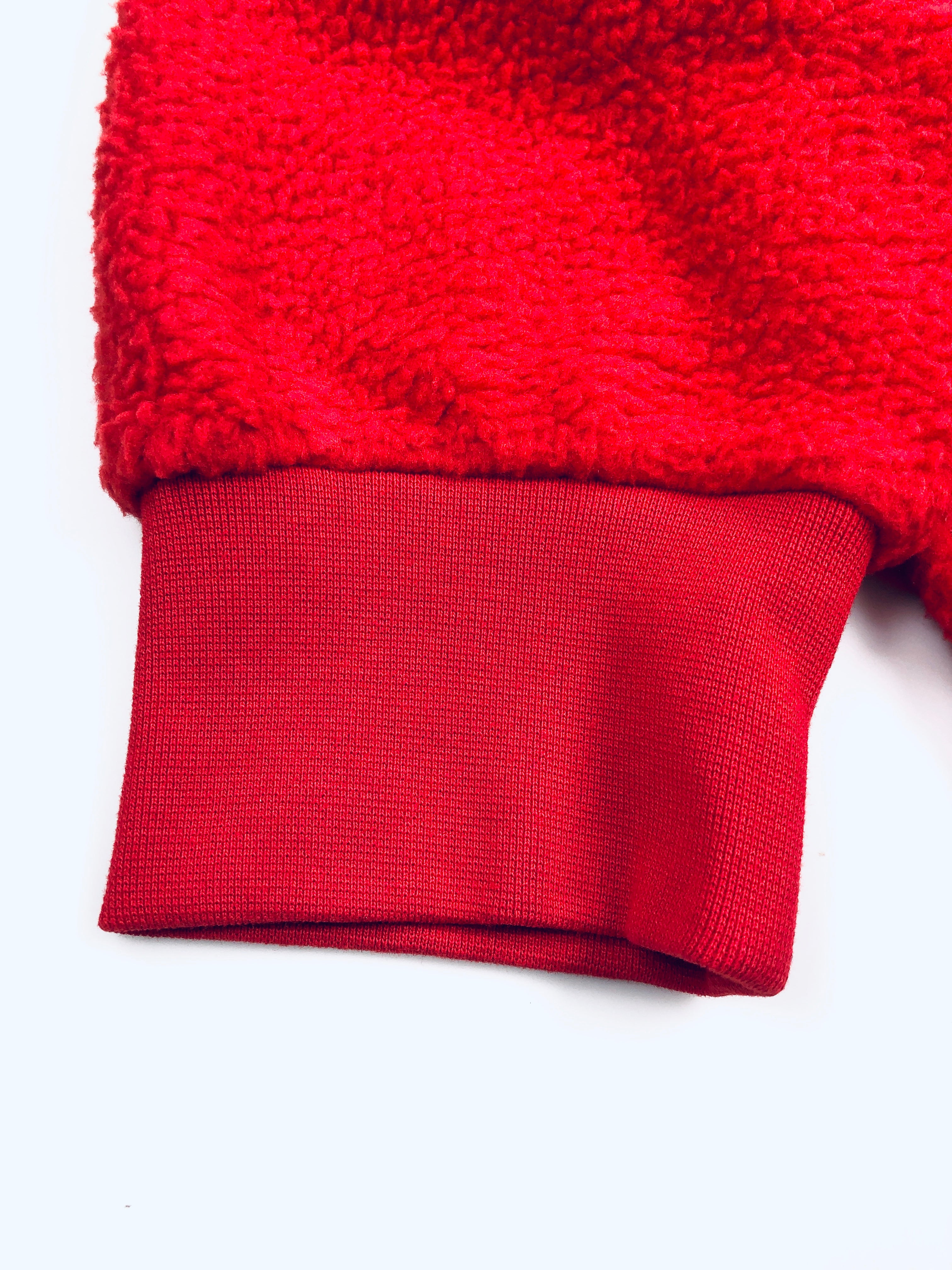 POLO RALPH LAUREN RED HI TECH FLEECE HOODY FRONT POCKET HYBRID SWEATSHIRT - Flashy Deals Store