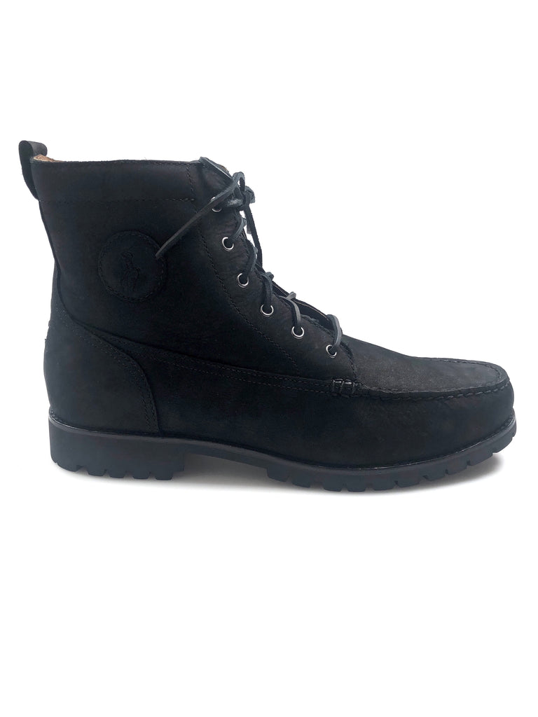 POLO RALPH LAUREN RODWAY NUBUCK BLACK ANKLE HIKING BOOTS - Flashy Deals Store