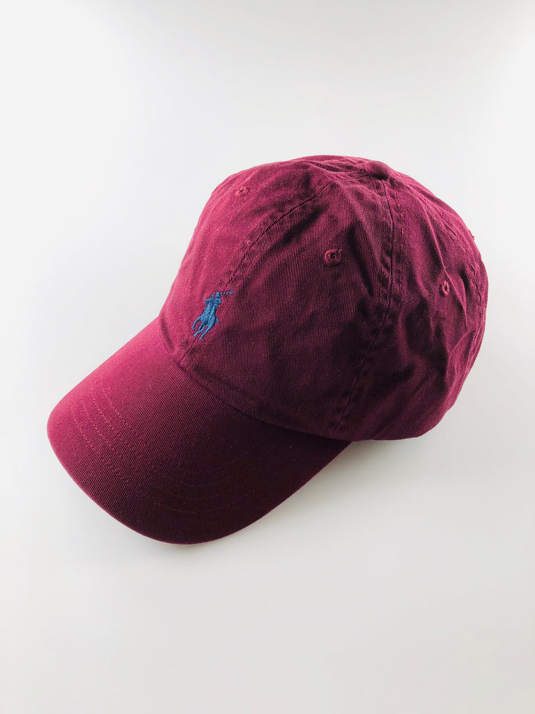 POLO RALPH LAUREN NAVY BLUE PONY M CLASSICS 2 MAROON RED HAT - Flashy Deals Store