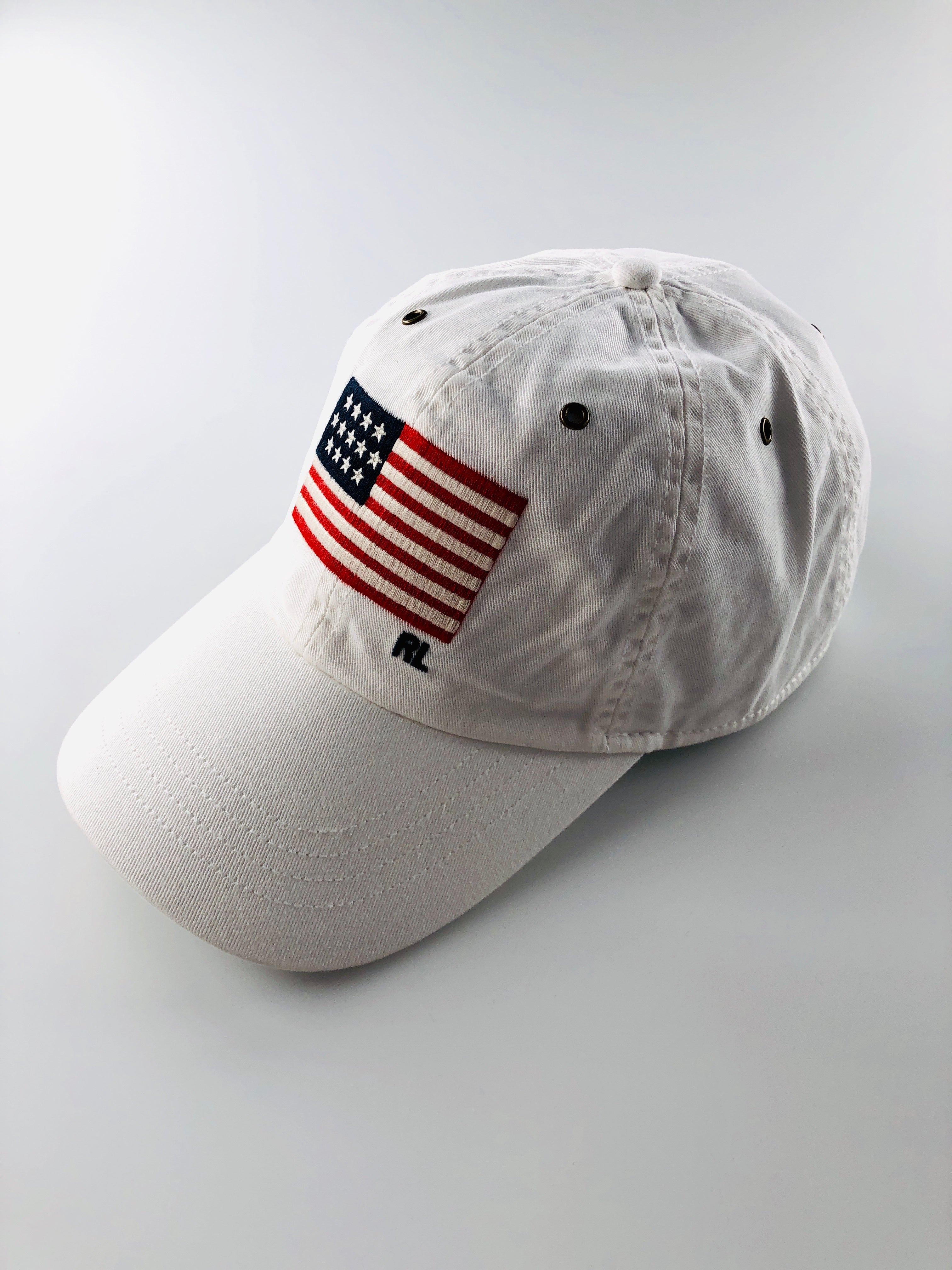 POLO RALPH LAUREN USA FLAG WHITE CHINO HAT - Flashy Deals Store