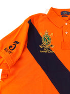 POLO RALPH LAUREN NAVY PONY CUSTOM FIT PRL ORANGE NAVY RUGBY MESH POLO SHIRT - Flashy Deals Store