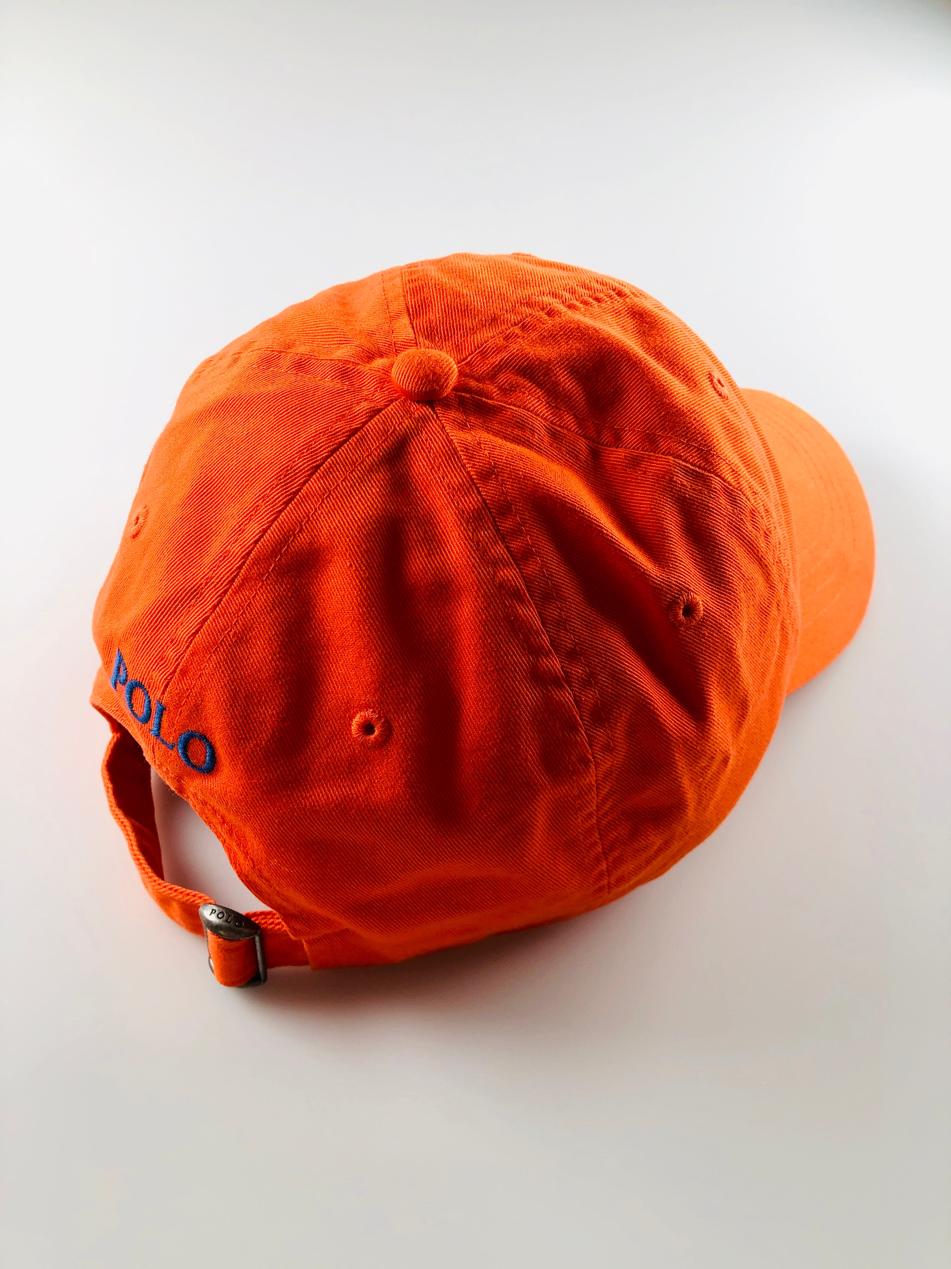 POLO RALPH LAUREN BLUE PONY M CLASSICS ORANGE HAT - Flashy Deals Store